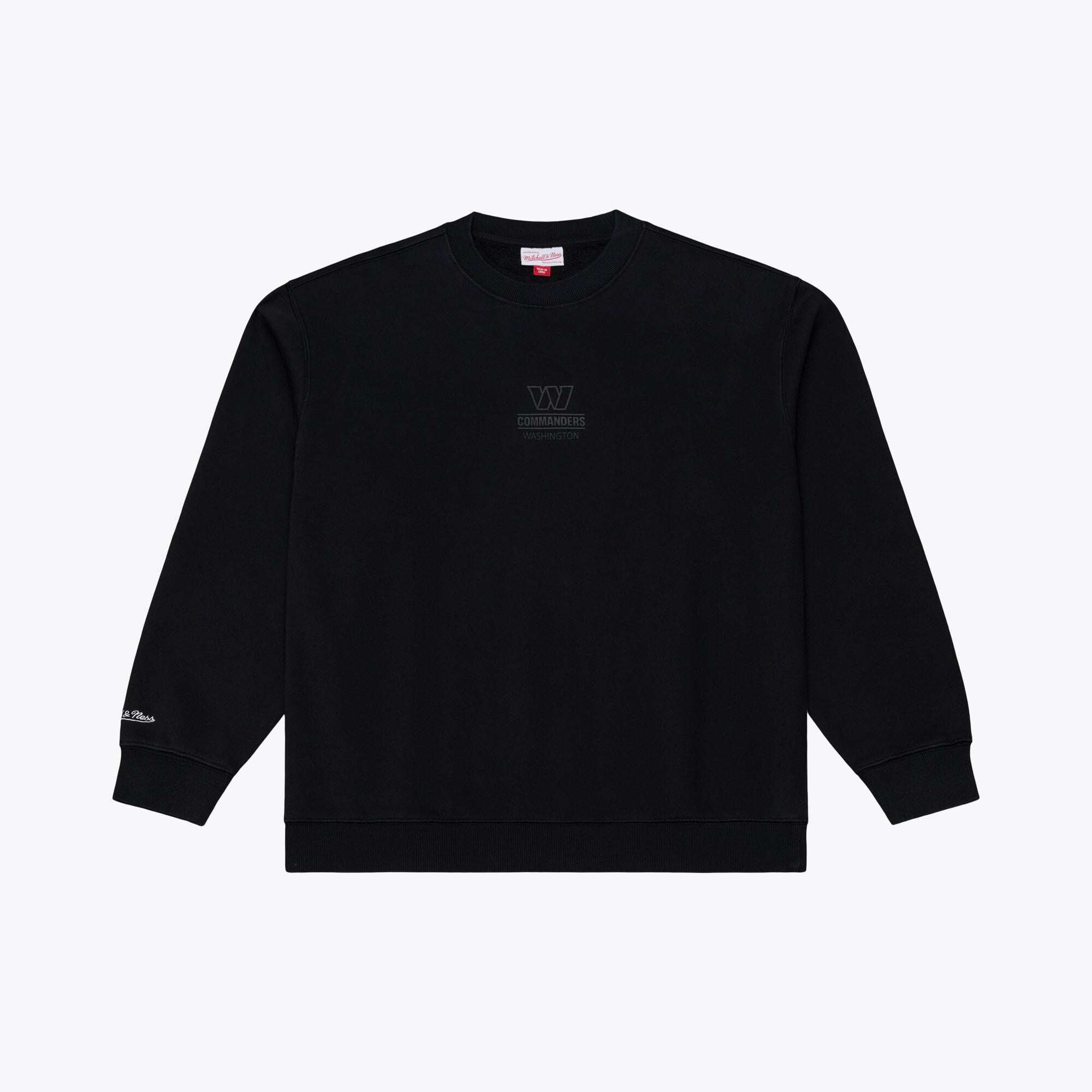 Men's Mitchell & Ness Black Washington Commanders Core Essentials Micro Logo Fleece Sweatshirt