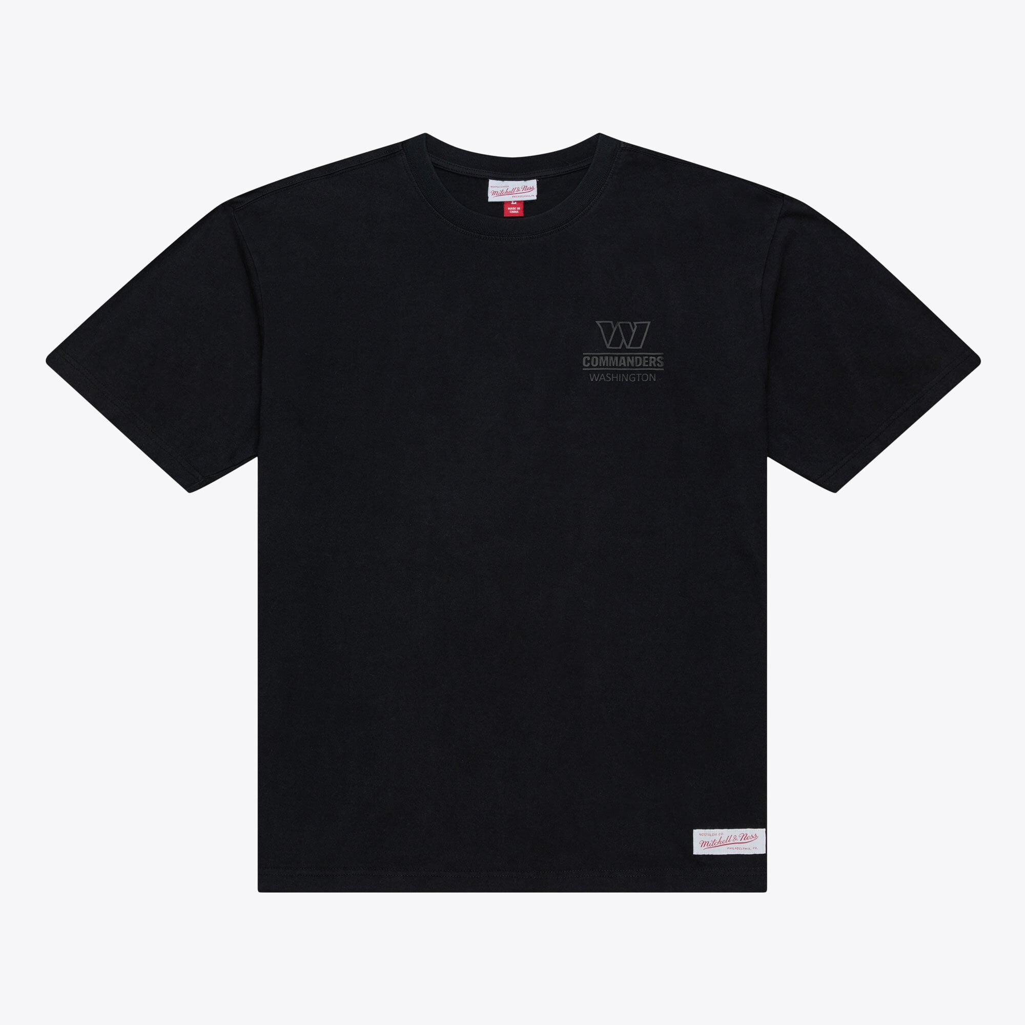 T-shirt Mitchell & Ness Black Washington Commanders Core Essentials Micro Logo pour homme