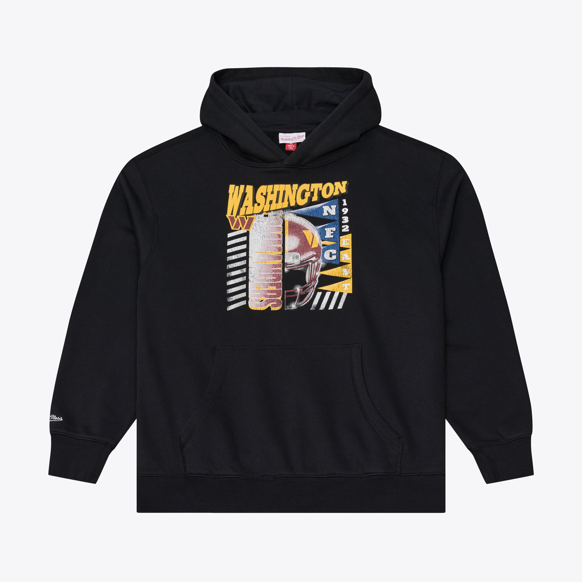 Sweat à capuche en polaire graphique noir Mitchell & Ness Washington Commanders Core Essentials Street pour homme