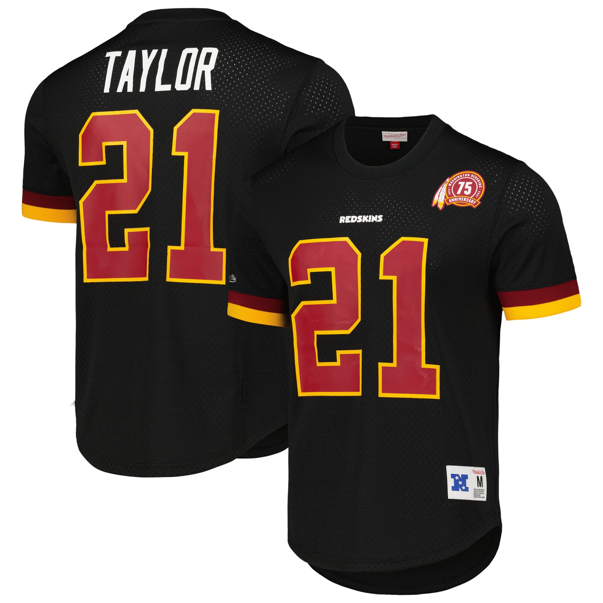 T-shirt en maille Mitchell & Ness Sean Taylor blanc, Washington Commanders, joueur retraité, avec nom et numéro.