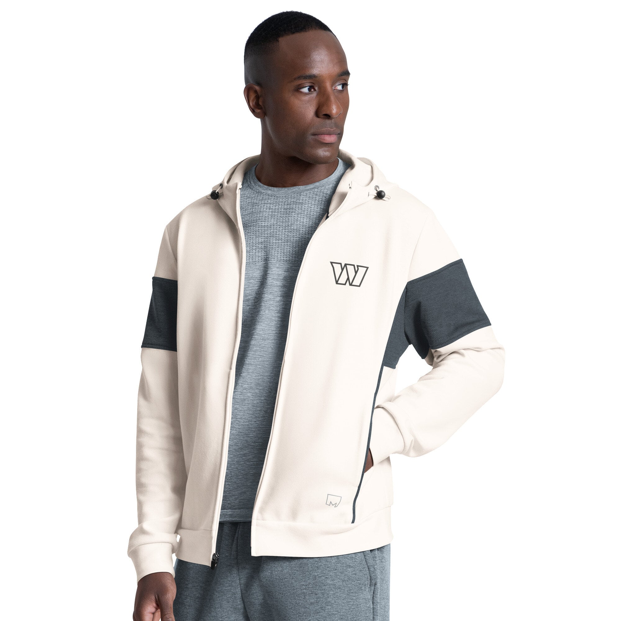 Men's MSX by Michael Strahan Cream Washington Commanders Competition Full-Zip Tri-Blend Hoodie