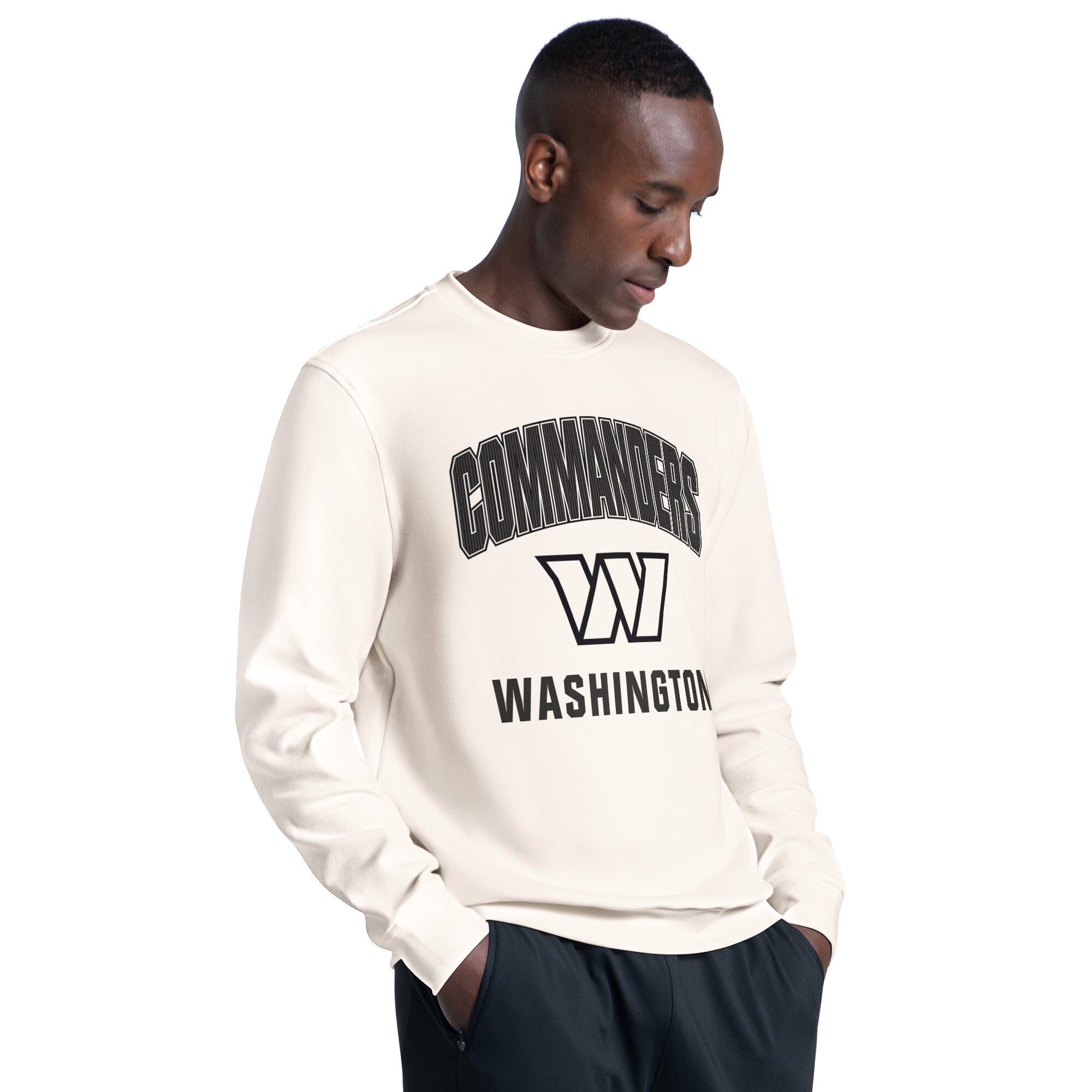 Men's MSX by Michael Strahan Cream Washington Commanders Finish Line Tri-Blend Sweatshirt