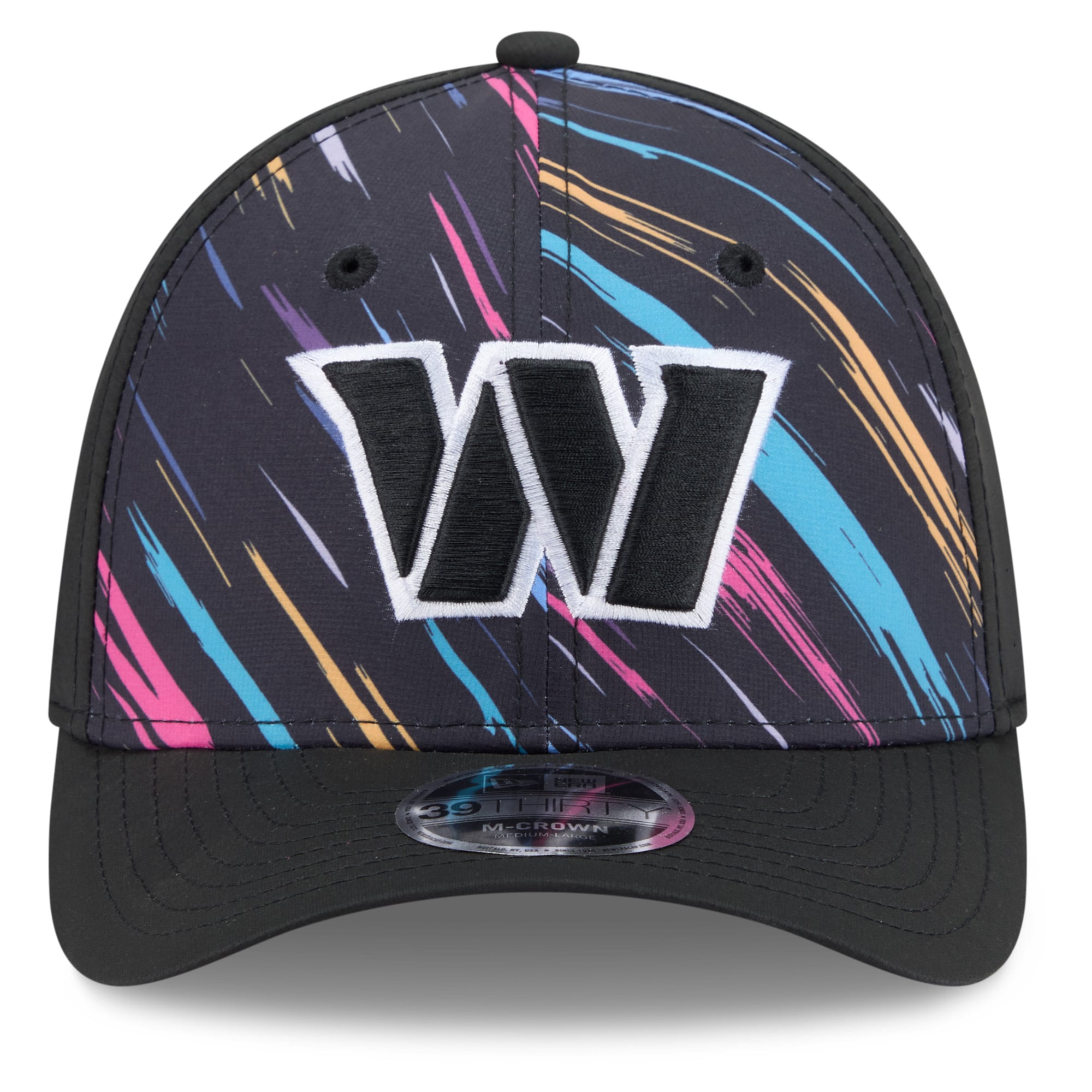Casquette extensible New Era noire Washington Commanders 2026 NFL Crucial Catch 39THIRTY M-Crown pour homme
