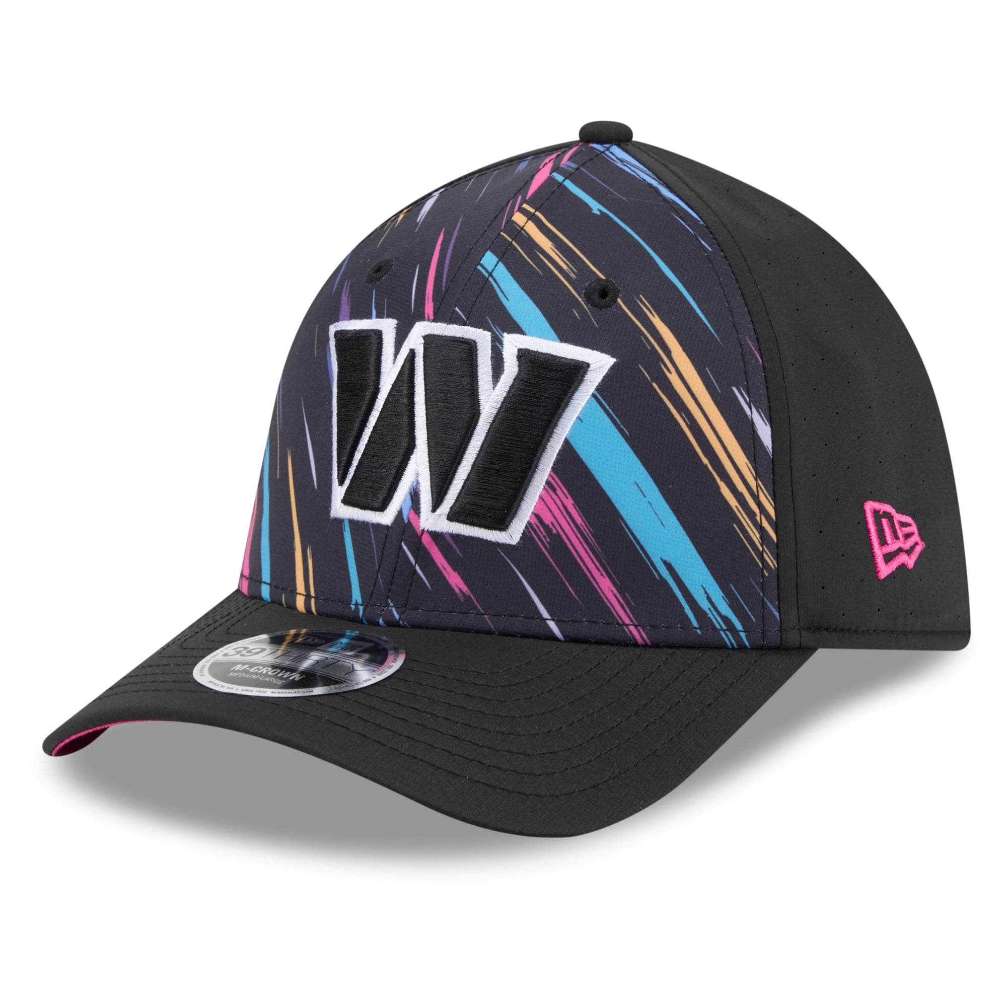 Casquette extensible New Era noire Washington Commanders 2026 NFL Crucial Catch 39THIRTY M-Crown pour homme