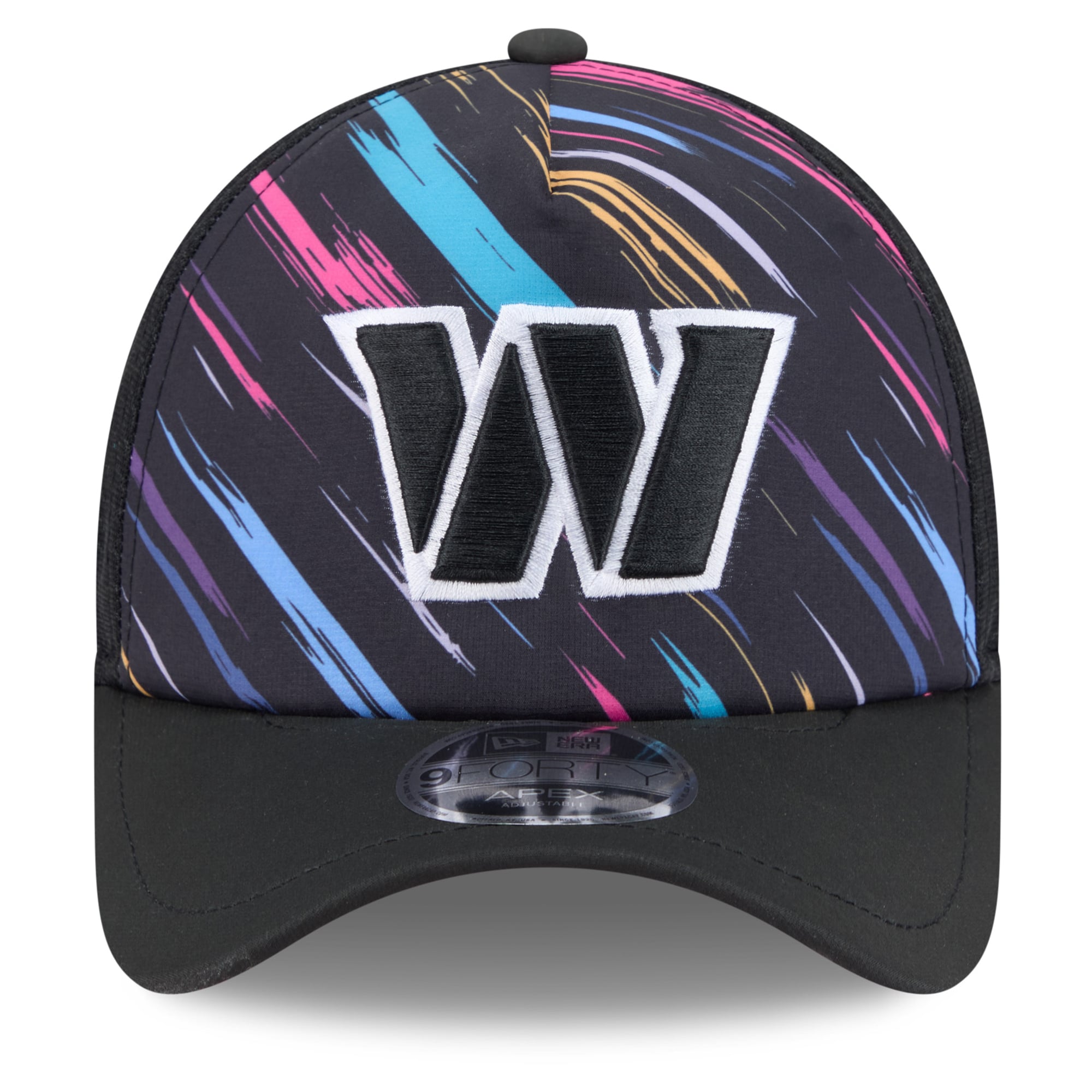 Men's New Era Black Washington Commanders 2026 NFL Crucial Catch 9FORTY Apex Adjustable Hat