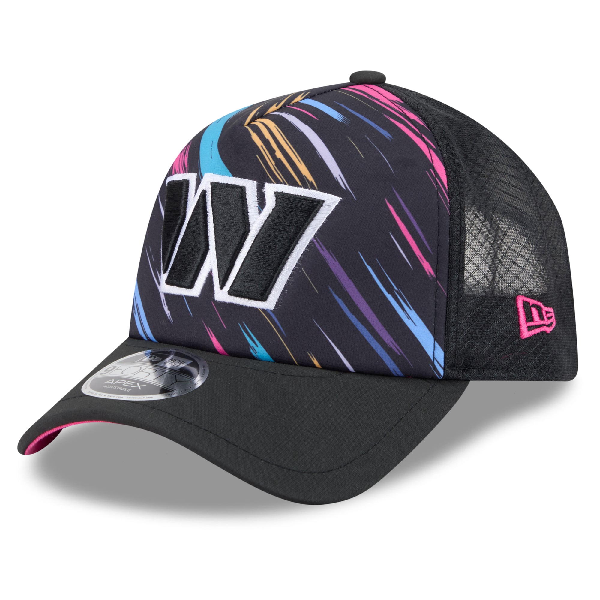 Men's New Era Black Washington Commanders 2026 NFL Crucial Catch 9FORTY Apex Adjustable Hat
