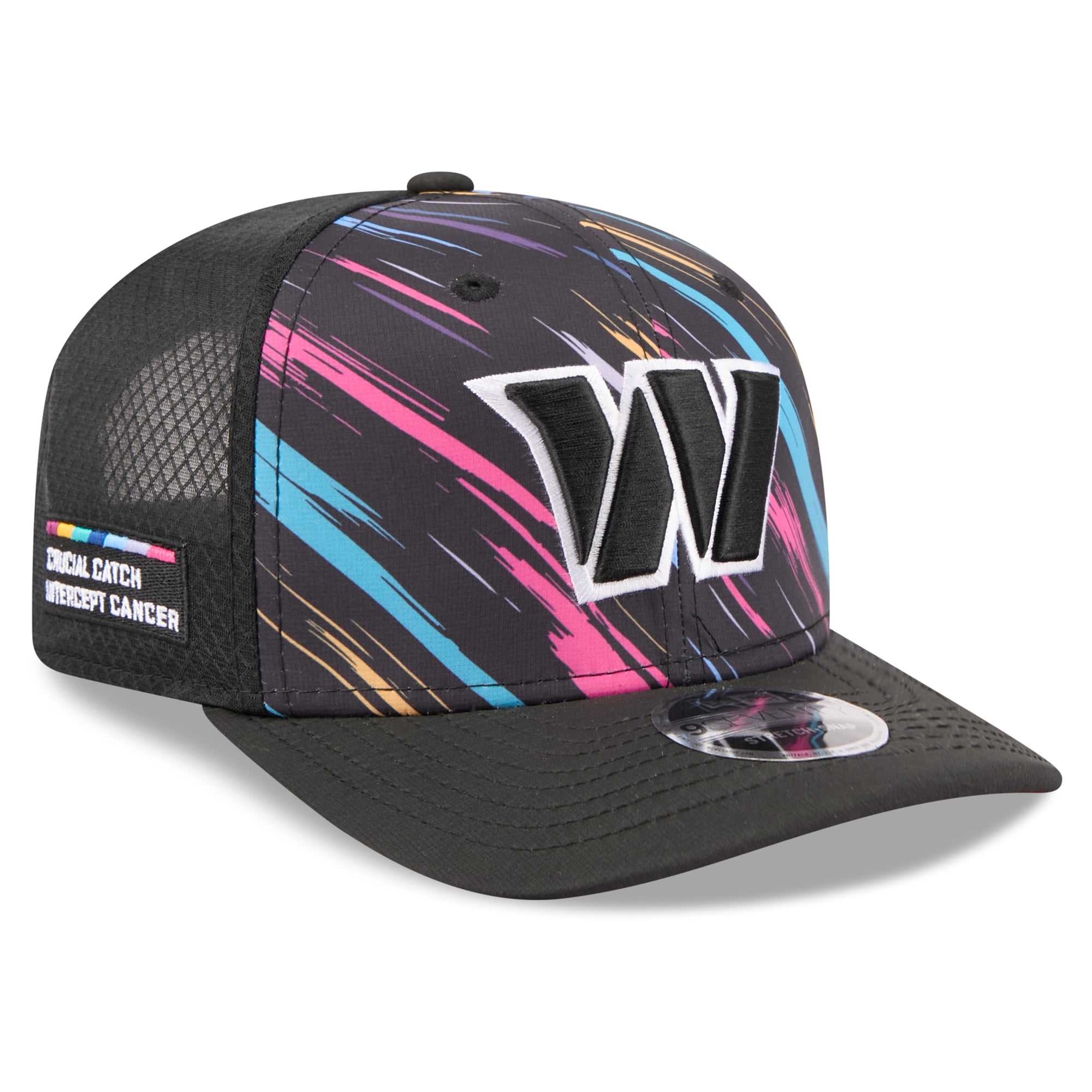 Men's New Era Black Washington Commanders 2026 NFL Crucial Catch 9SEVENTY Adjustable Trucker Hat