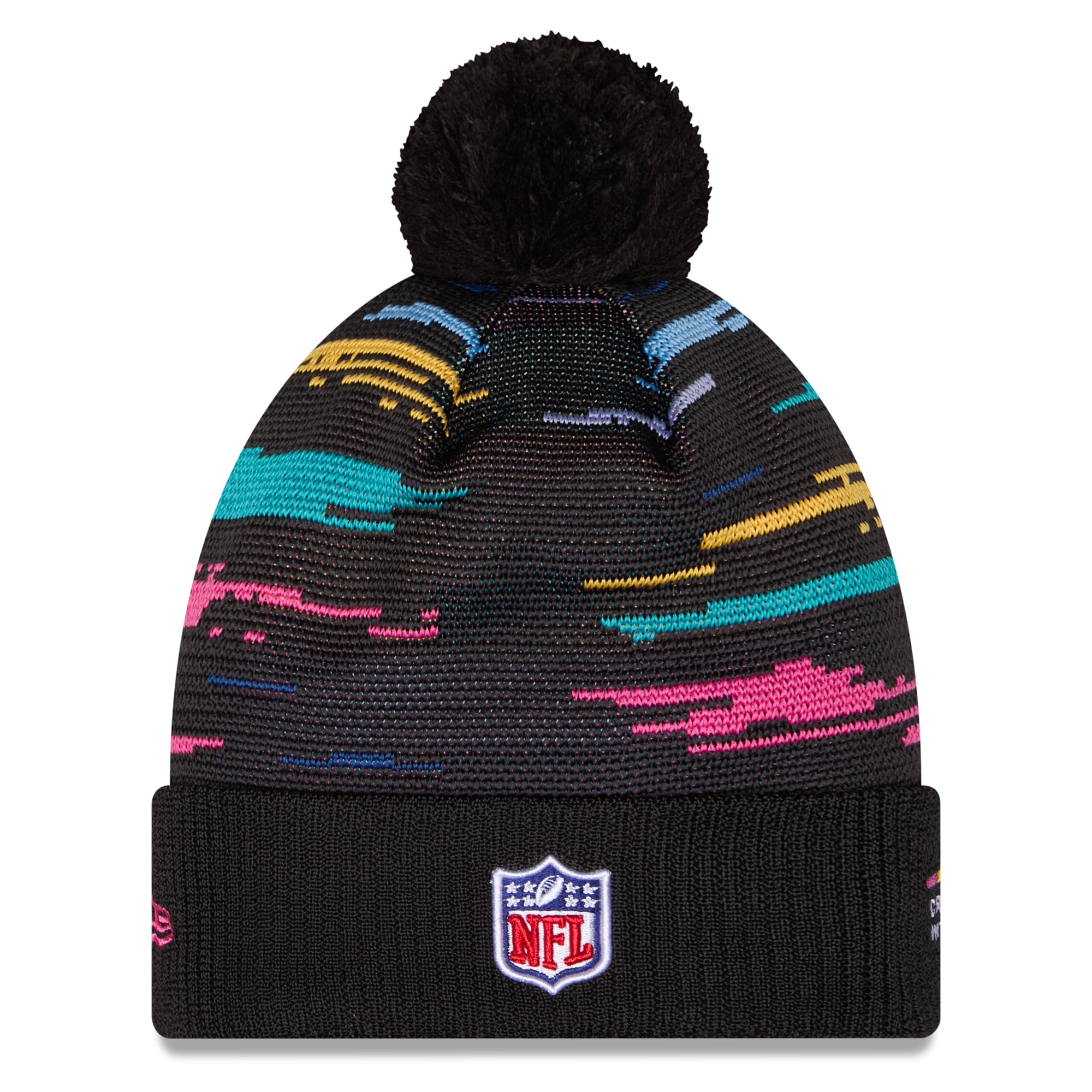 Men's New Era Black Washington Commanders 2026 NFL Crucial Catch Cuffed Knit Hat with Pom