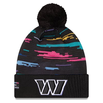 Washington Commanders New Era 2026 NFL Crucial Catch Cuffed Knit Hat with Pom - Black