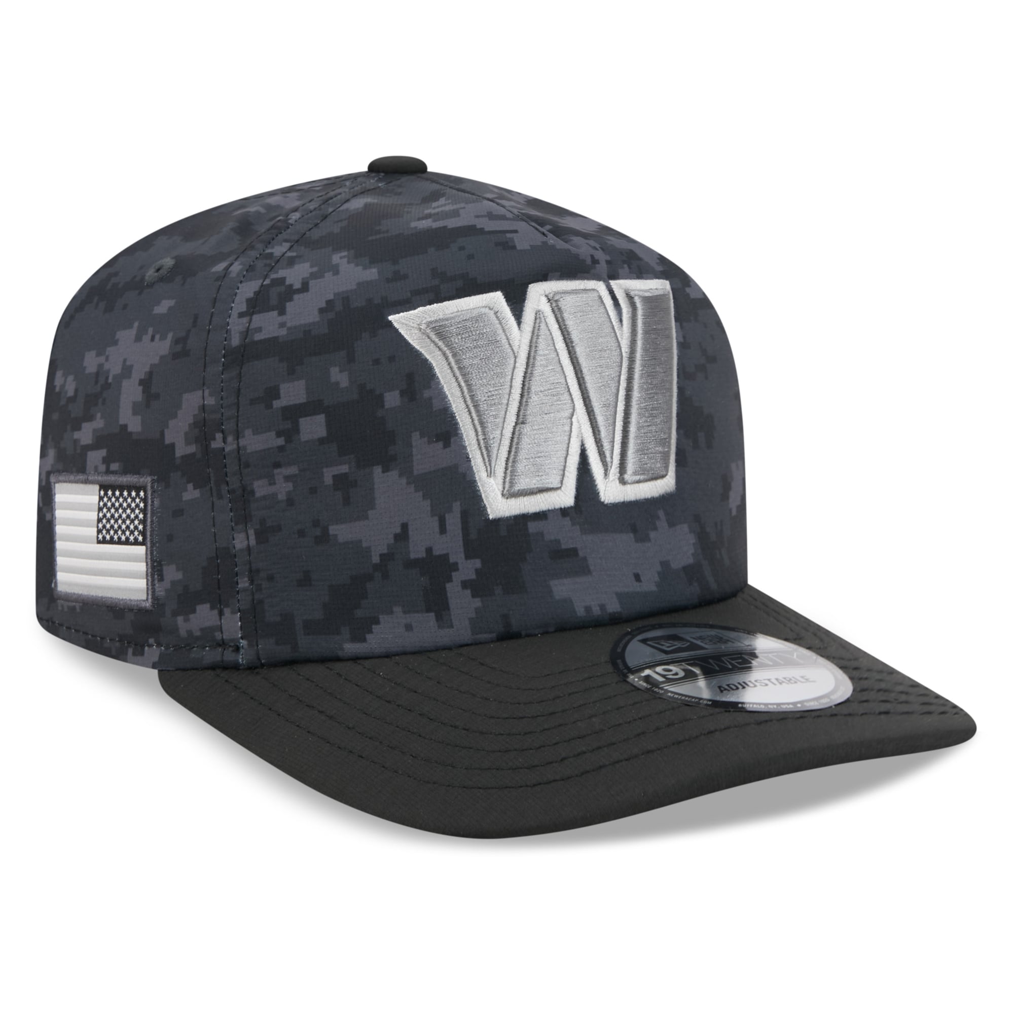 Casquette ajustable New Era noire Washington Commanders 2026 Salute To Service 19TWENTY pour homme