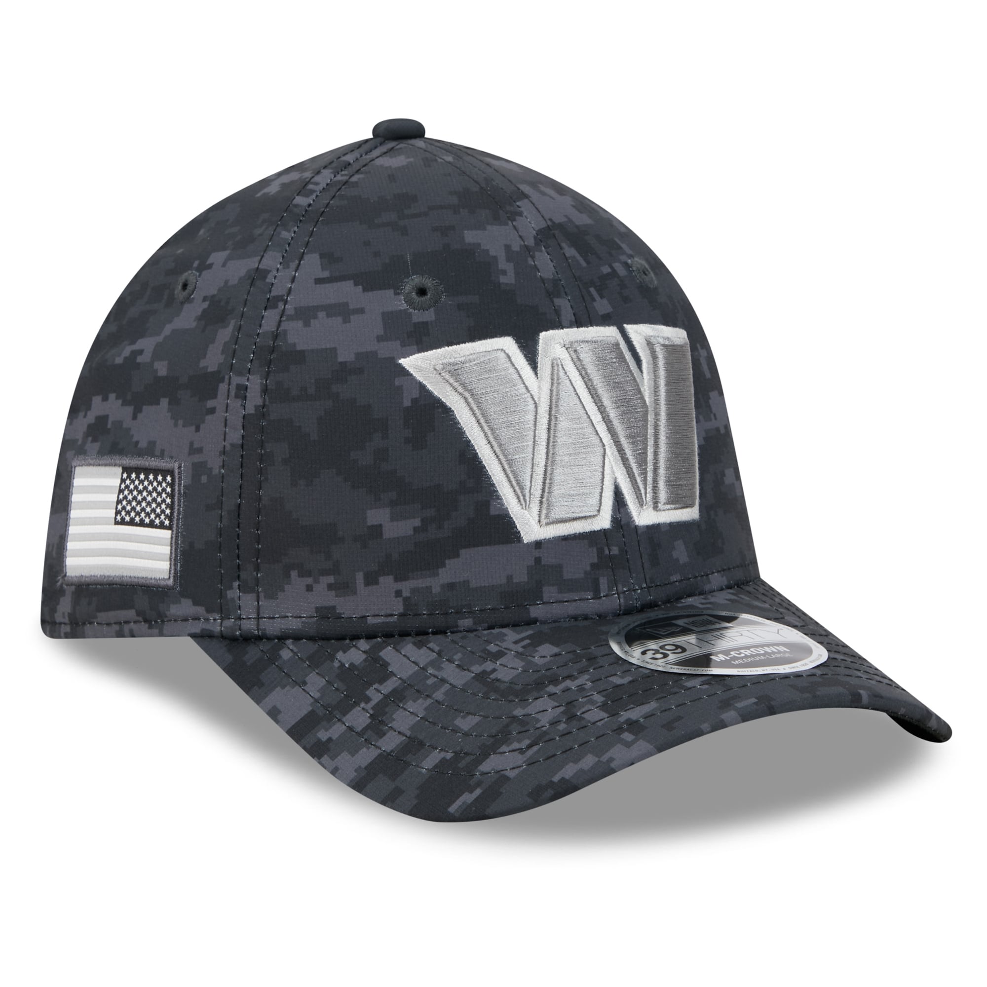 Men's New Era Black Washington Commanders 2026 Salute To Service 39THIRTY M-Crown Stretch Hat