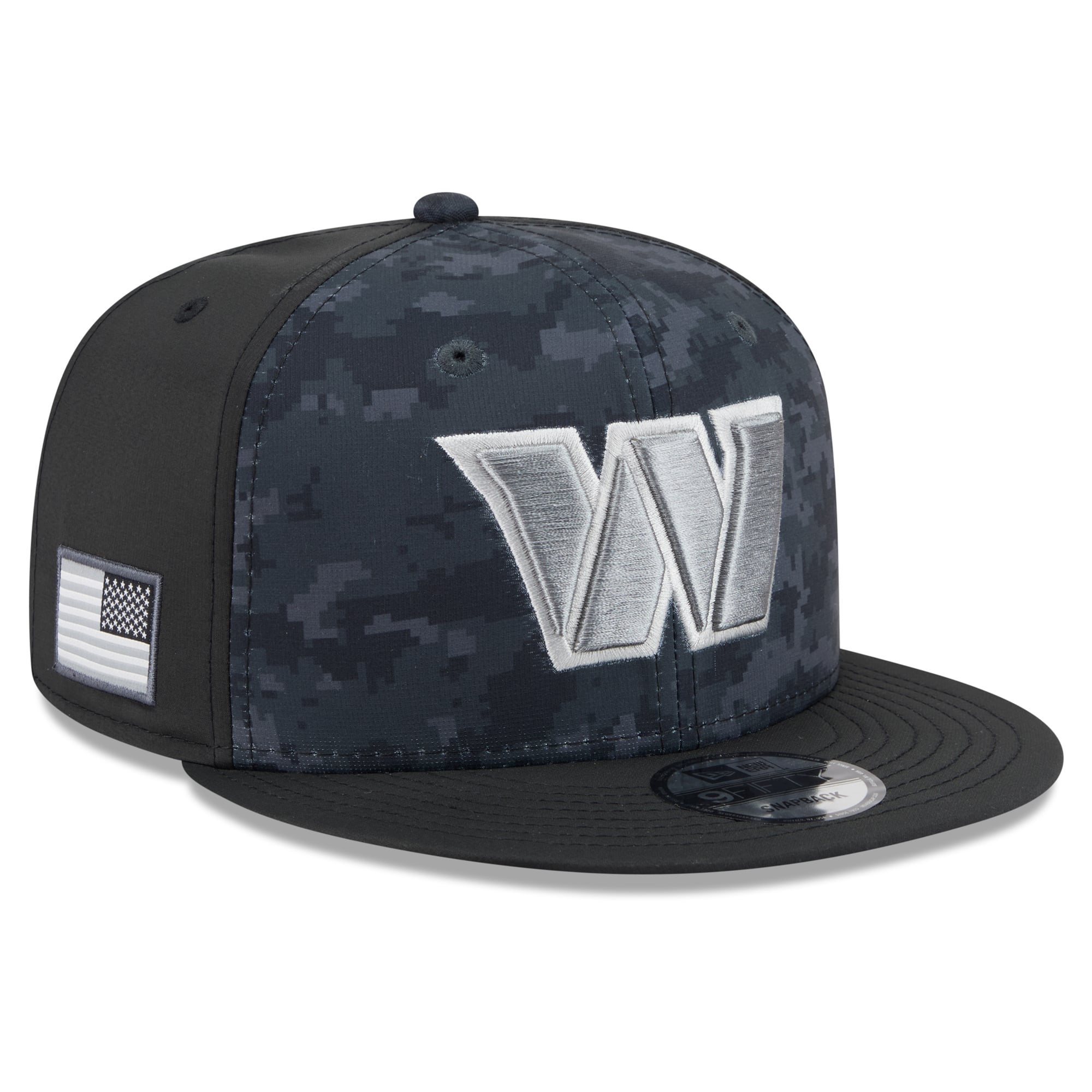 Casquette snapback New Era noire Washington Commanders 2026 Salute To Service 9FIFTY pour homme