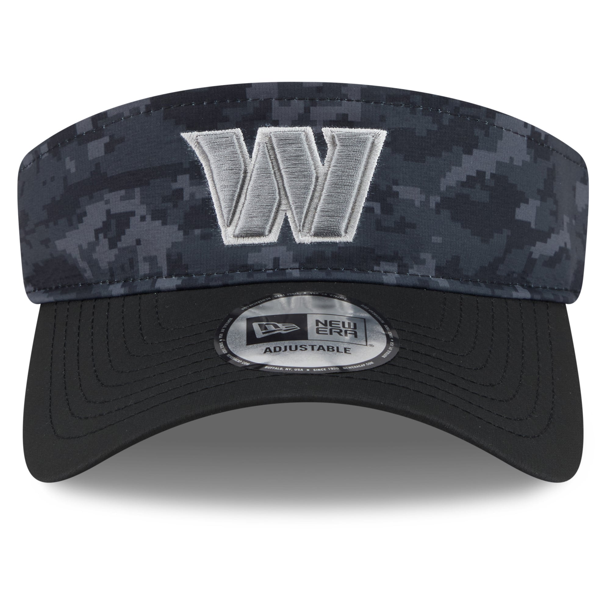 Casquette New Era noire pour homme, modèle Washington Commanders 2026 Salute To Service, visière ajustable