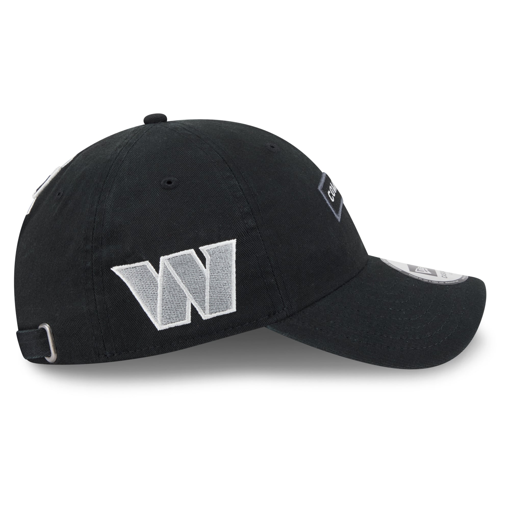 Casquette New Era noire pour homme Washington Commanders 2026 Salute To Service, style classique décontracté et ajustable