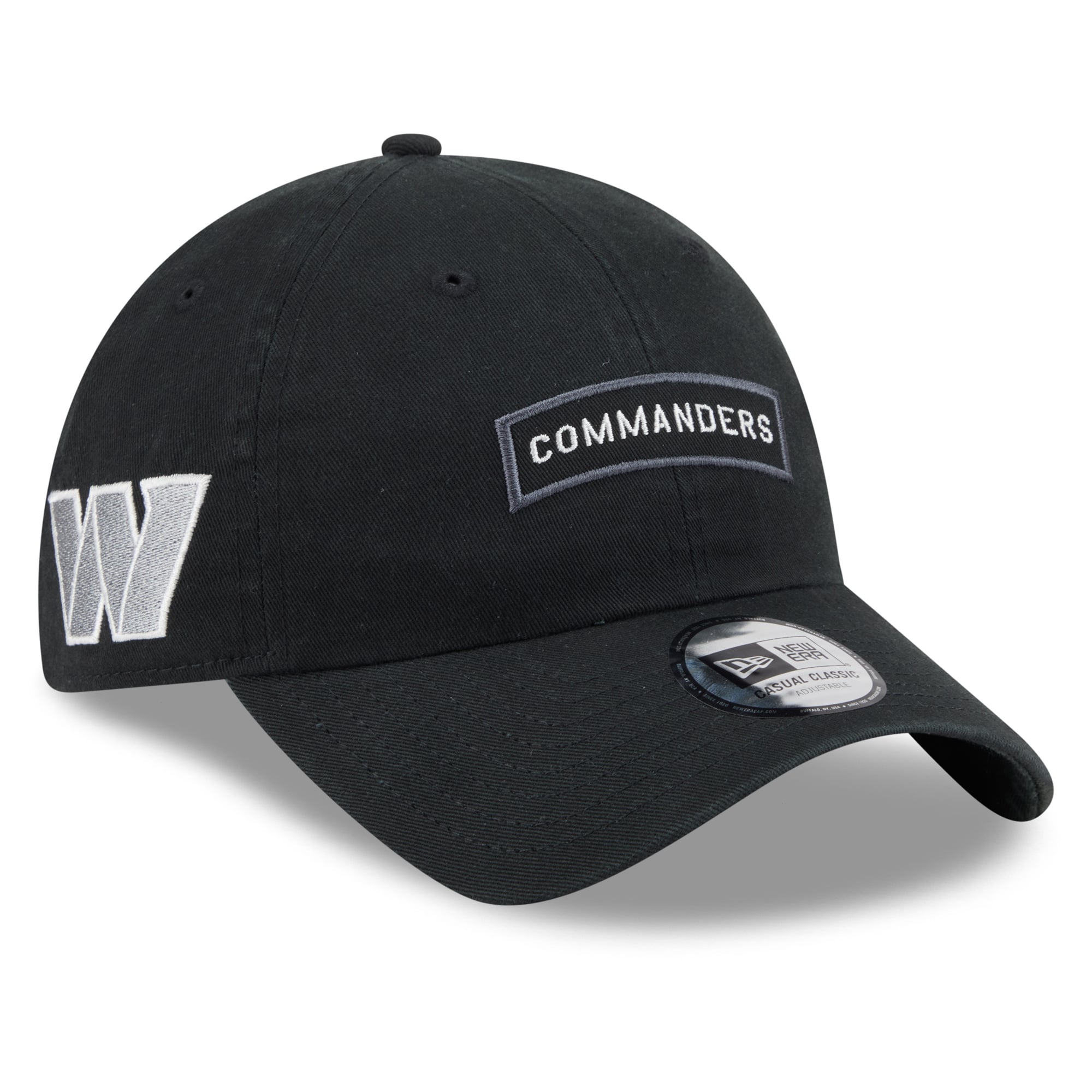 Casquette New Era noire pour homme Washington Commanders 2026 Salute To Service, style classique décontracté et ajustable