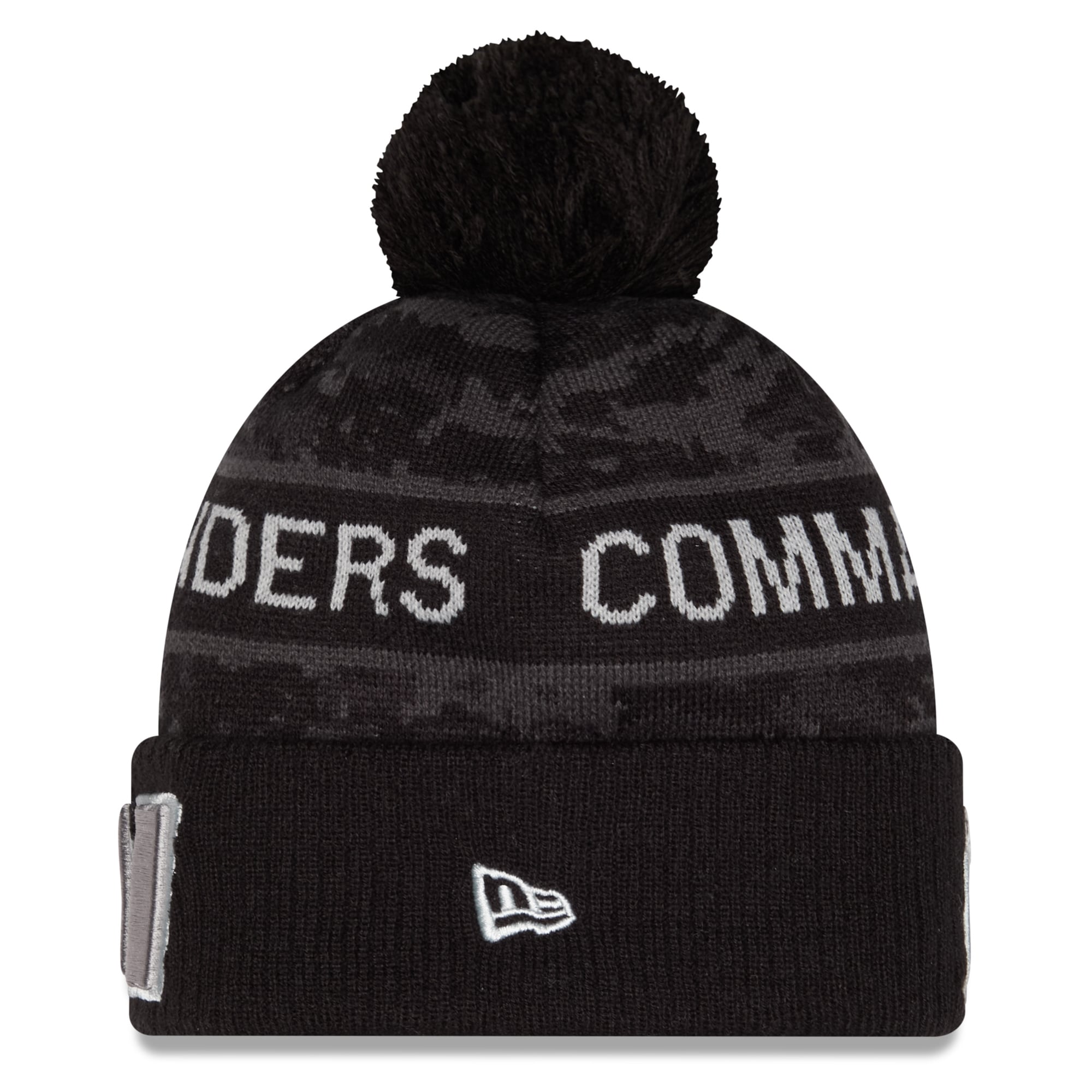 Bonnet à revers New Era noir pour homme, Washington Commanders 2026 Salute To Service, avec pompon