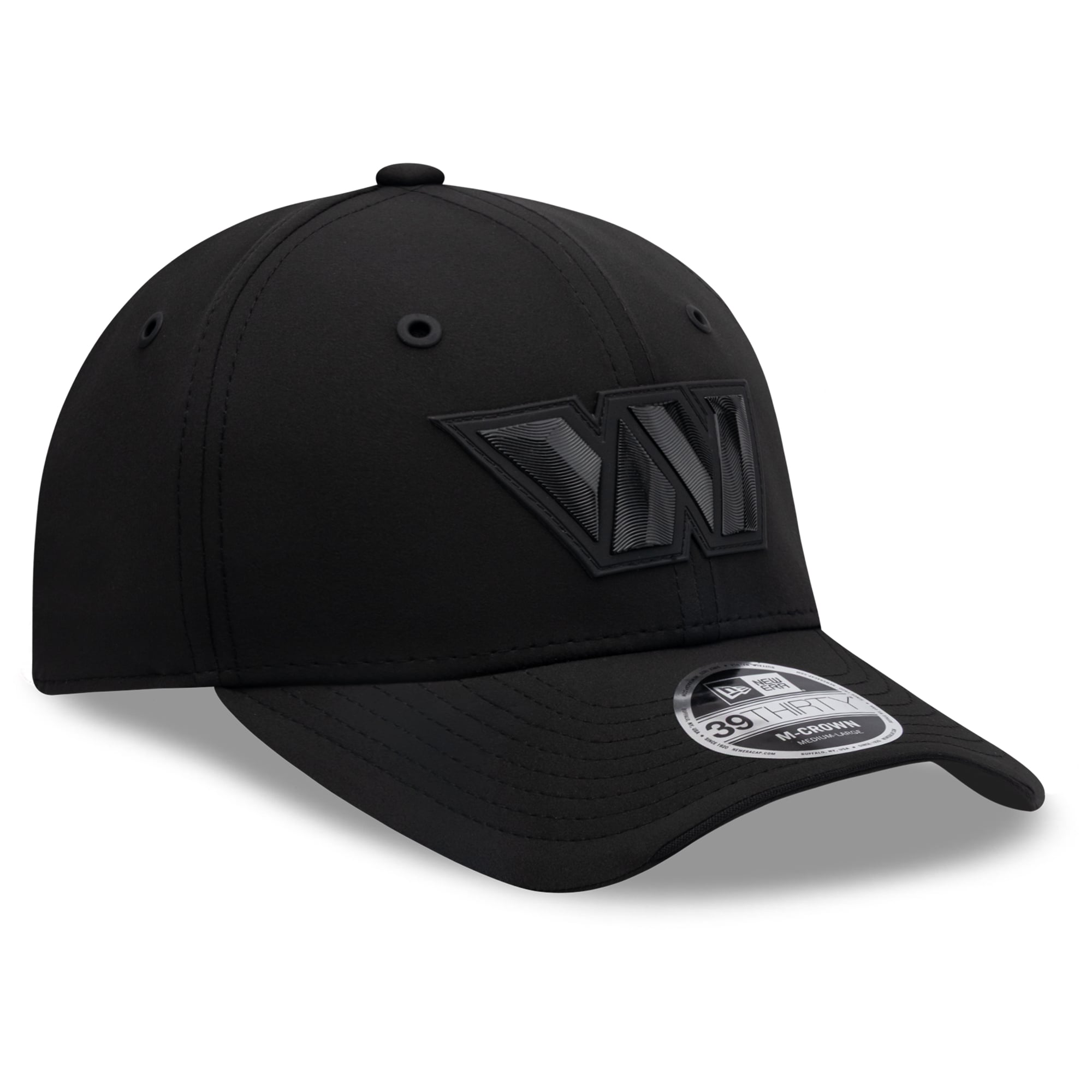 Casquette extensible New Era noire Washington Commanders 2026 Sideline 39THIRTY M-Crown pour homme