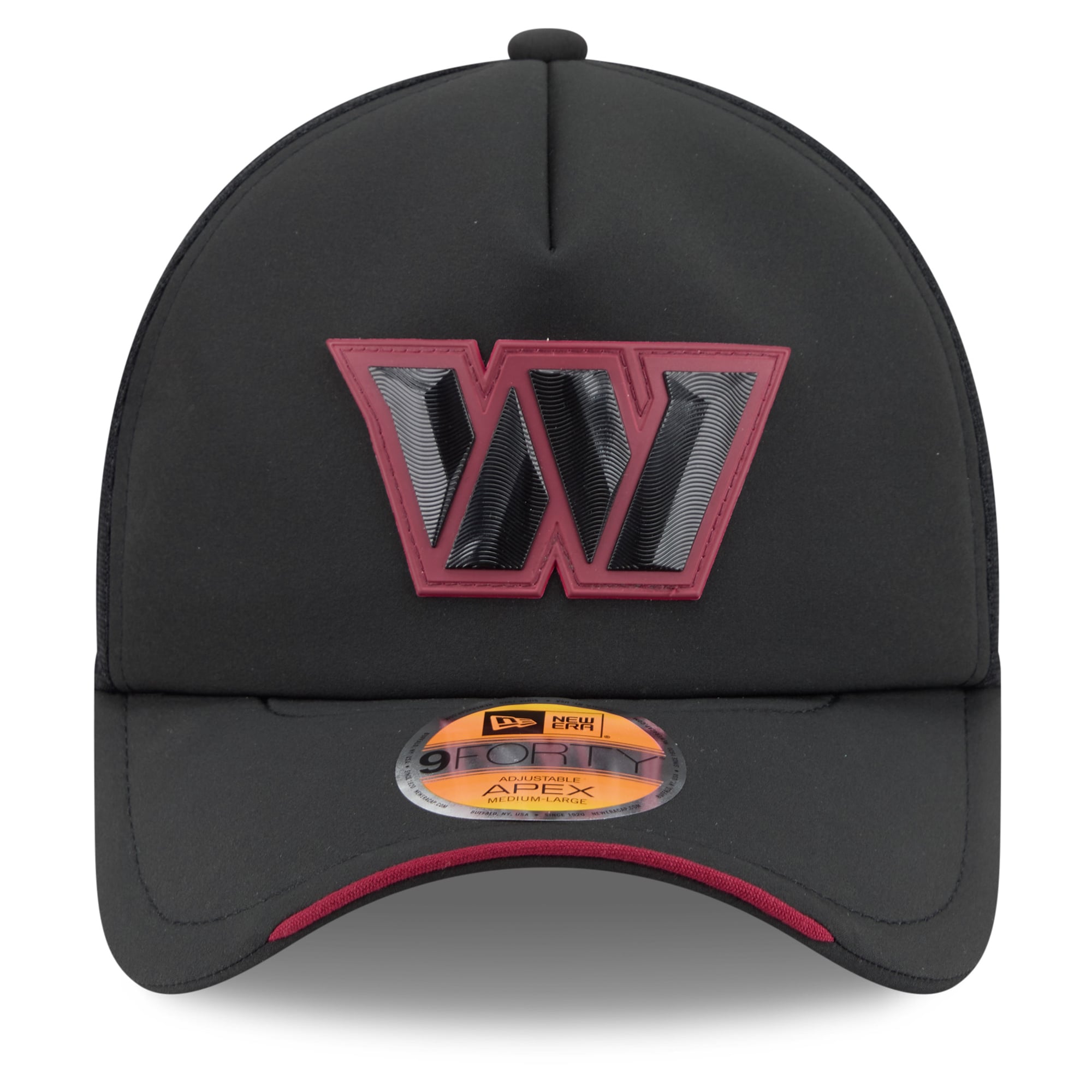 Men's New Era Burgundy Washington Commanders 2026 Sideline Apex 9FORTY Adjustable Trucker Hat