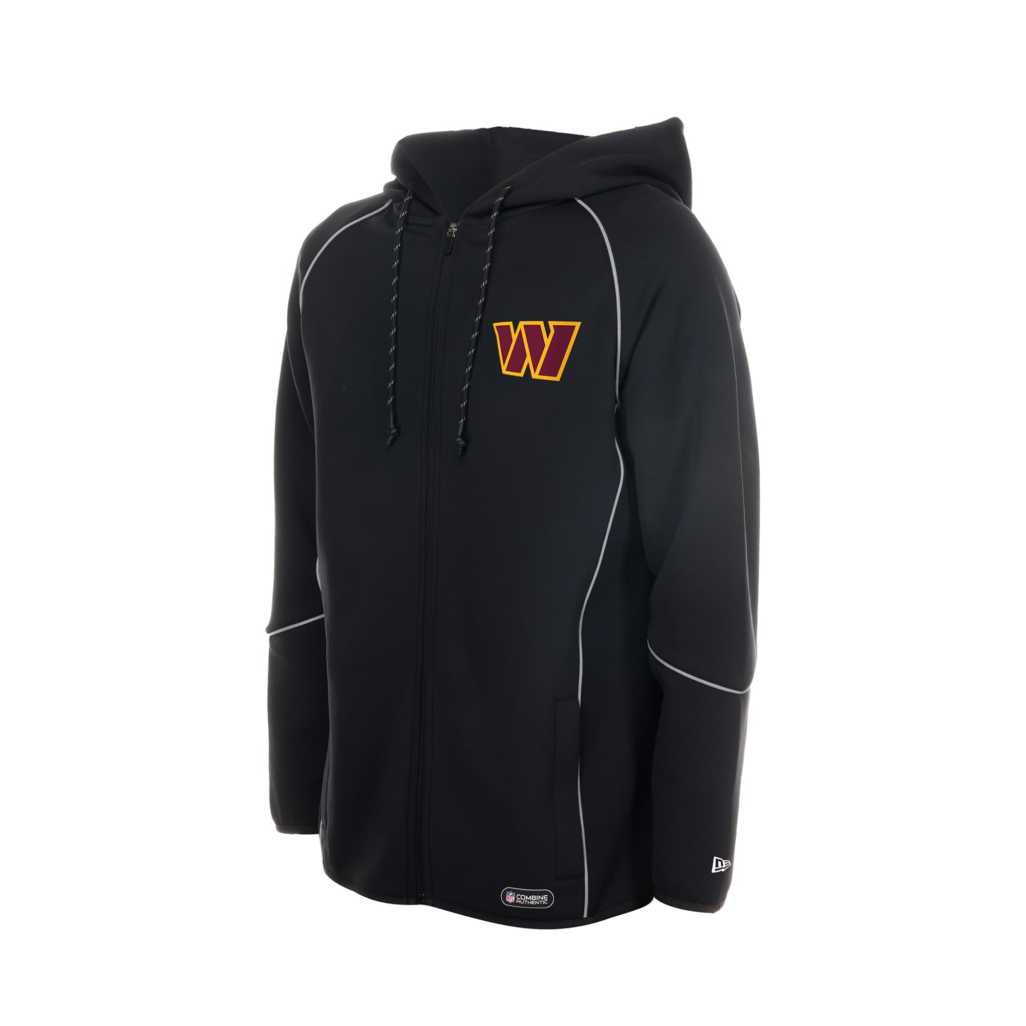Men's New Era  Black Washington Commanders Combine Authentic Raglan Full-Zip Hoodie
