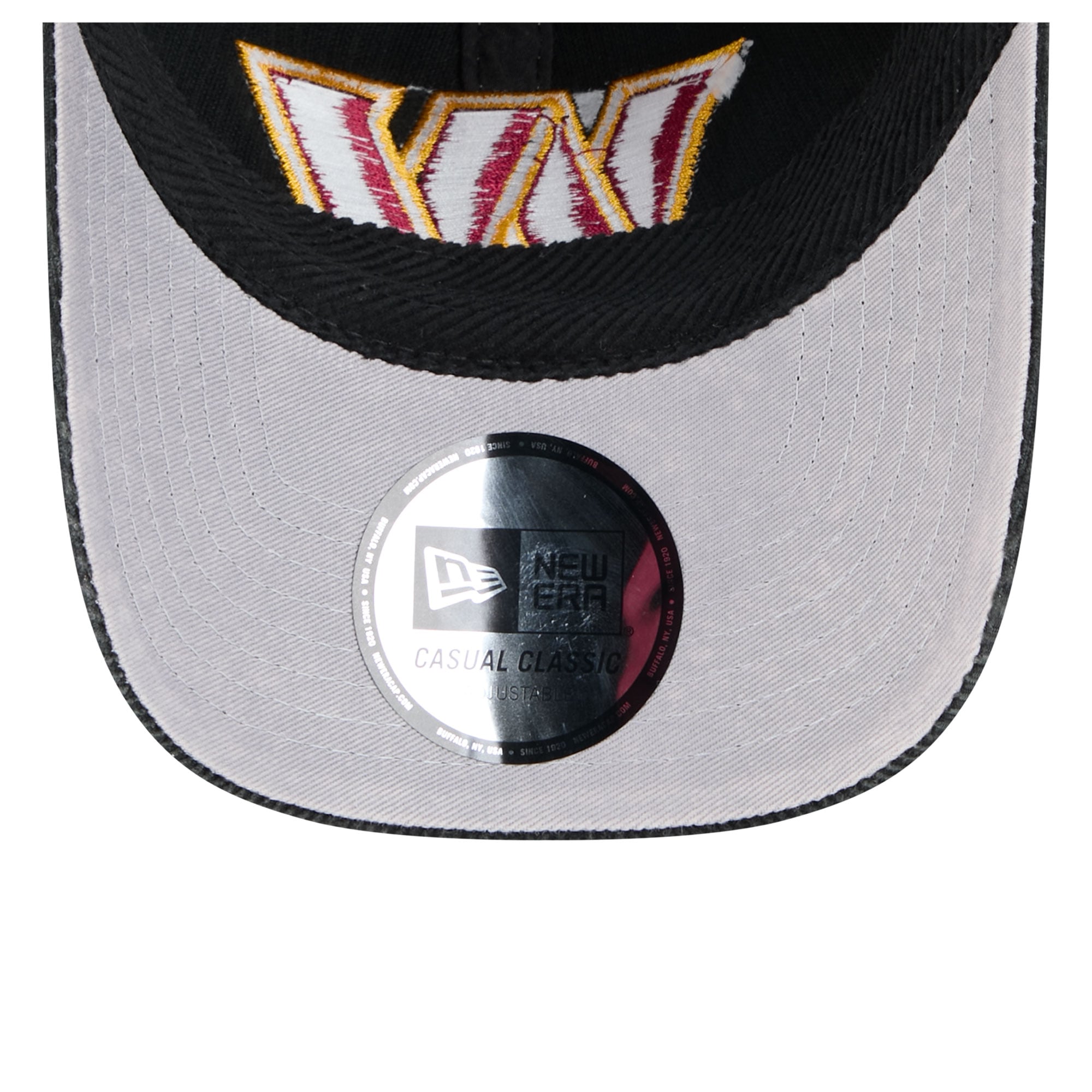 Casquette New Era noire Washington Commanders en velours côtelé pour homme, style classique décontracté et ajustable