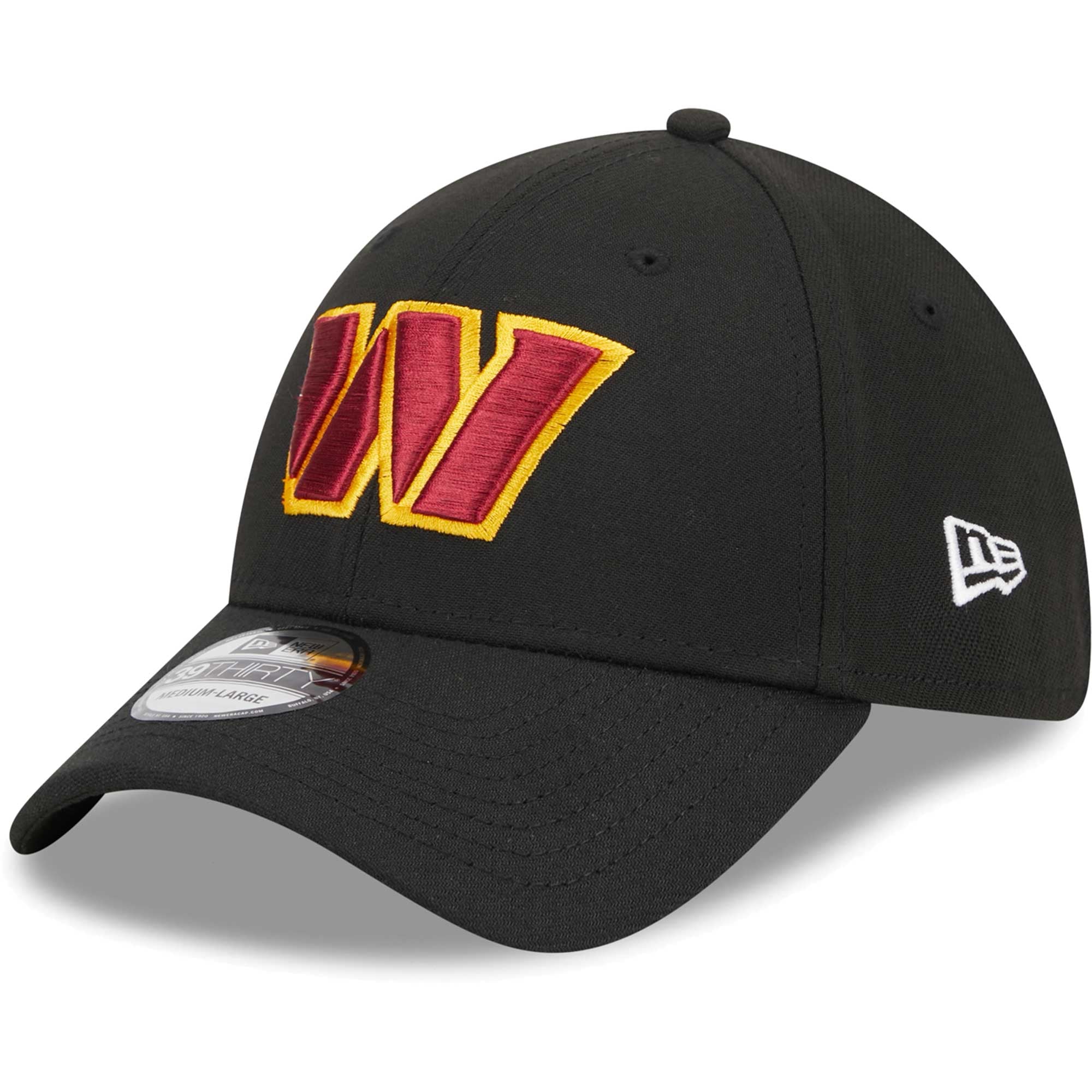 Casquette flexible principale 39THIRTY Washington Commanders New Era noire pour hommes