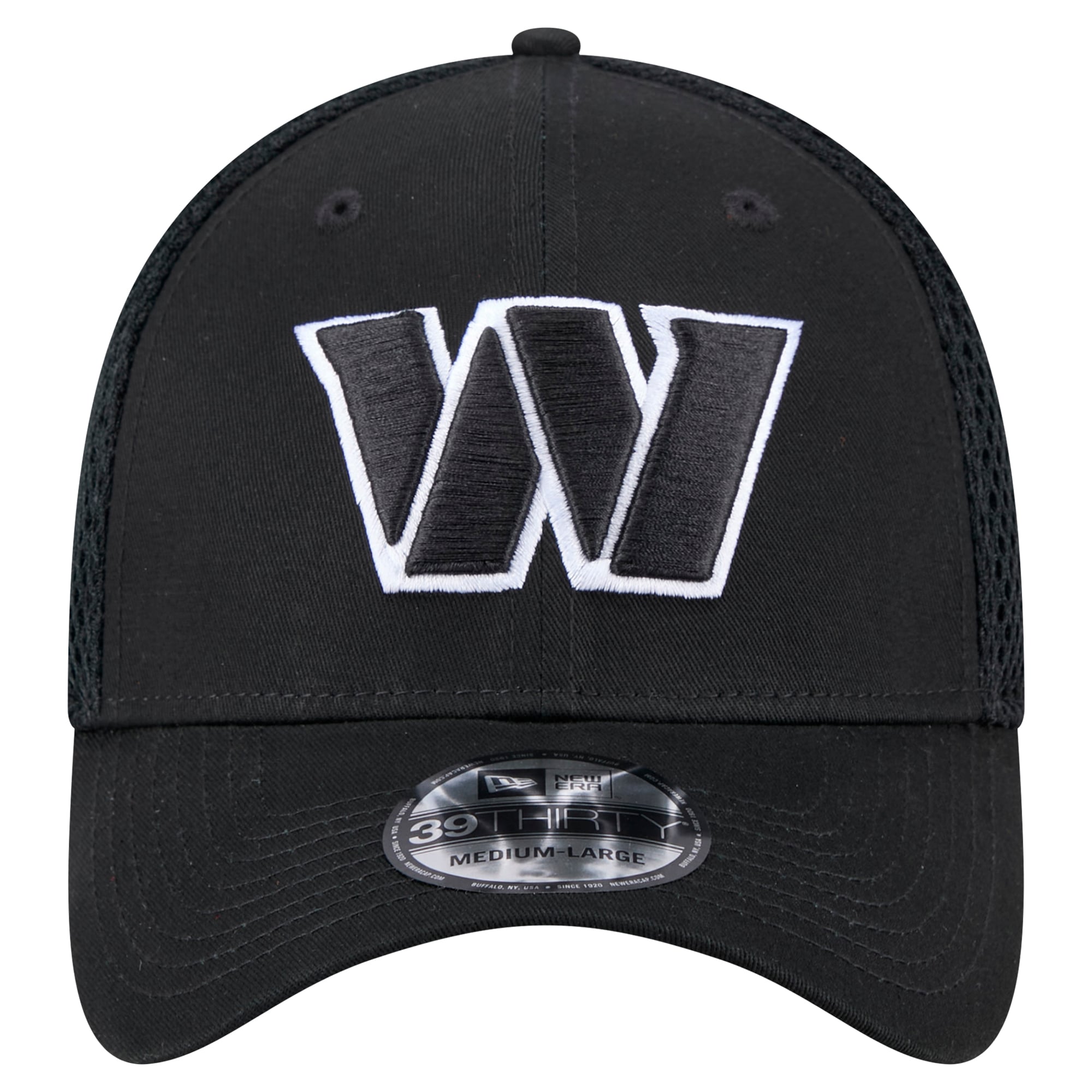 Casquette New Era noire Washington Commanders Main Neo 39THIRTY Flex pour homme