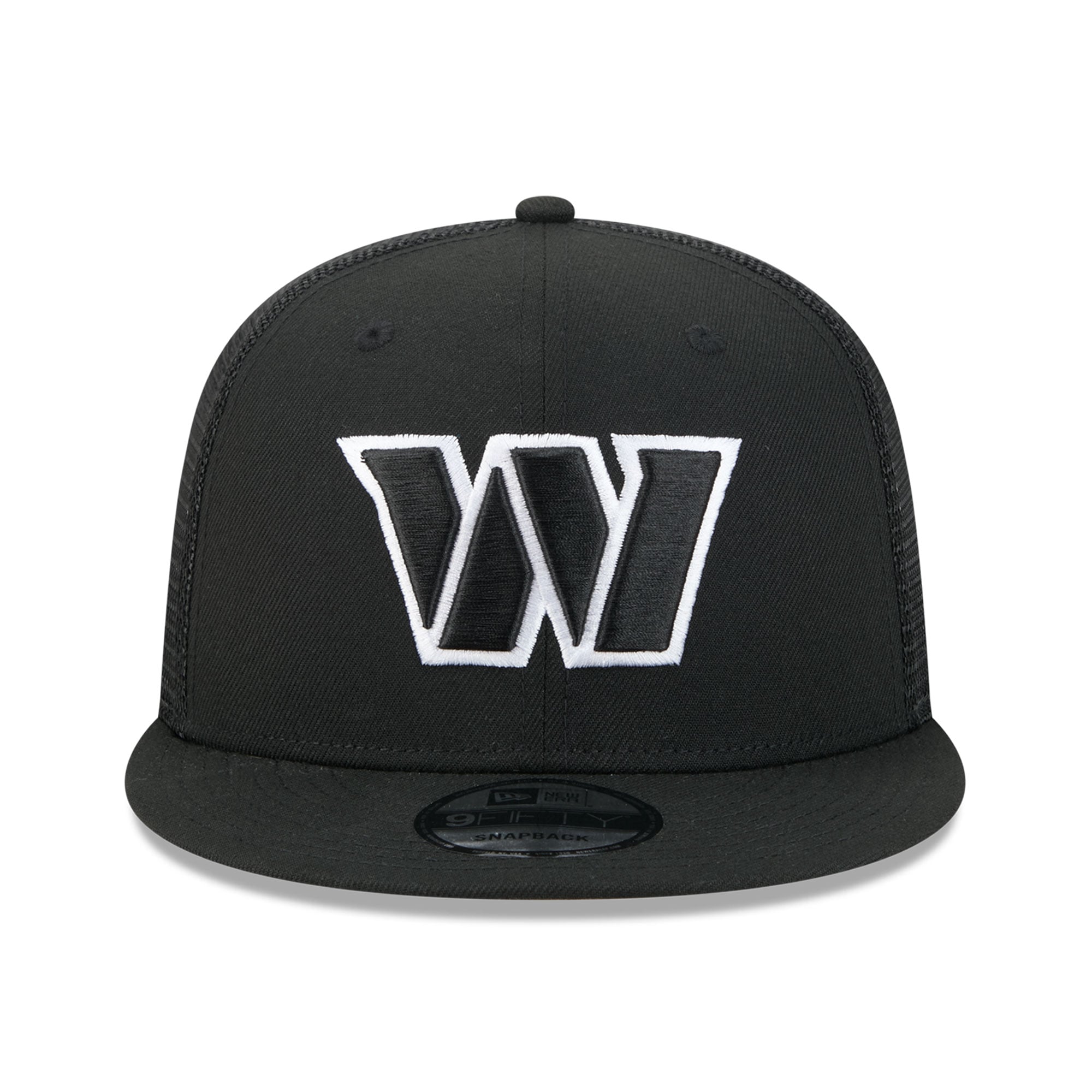 Casquette trucker New Era Washington Commanders 9FIFTY Snapback noire et blanche pour homme