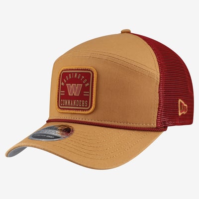  Washington Commanders New Era Team Patch Split Panel 9SEVENTY Adjustable Trucker Hat - Brown/Burgundy
