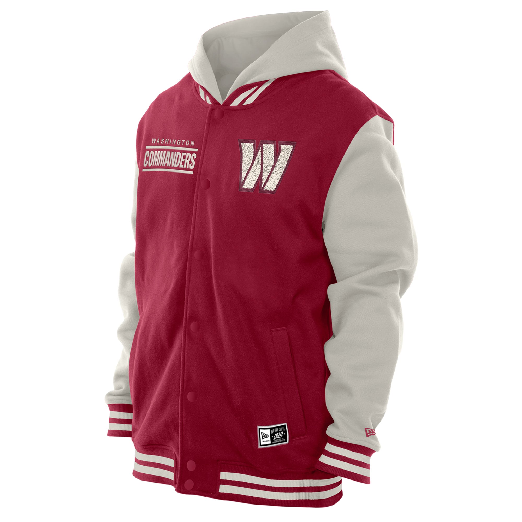 Veste polaire à capuche New Era Washington Commanders bordeaux/crème pour homme