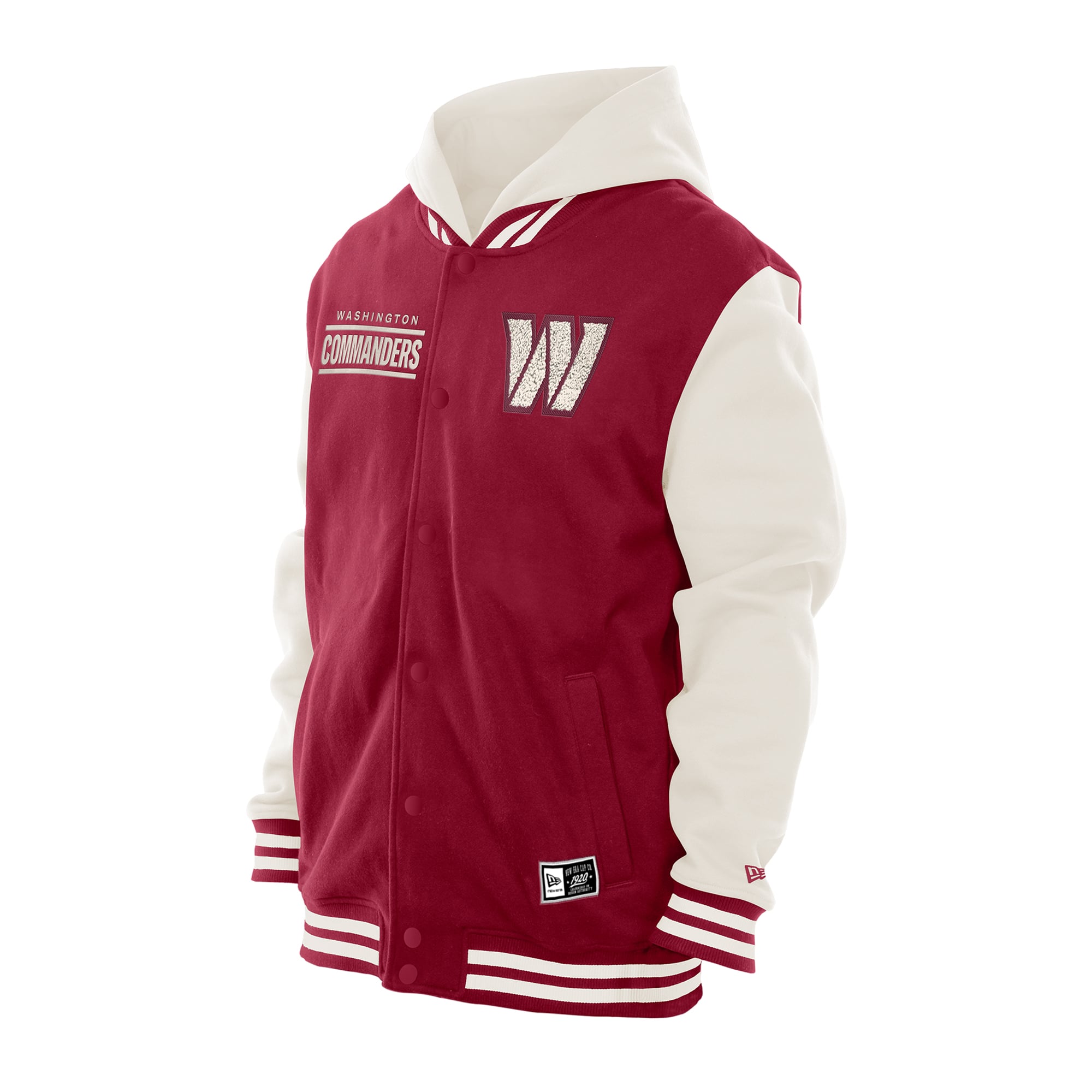 Veste polaire à capuche New Era Washington Commanders bordeaux/crème pour homme