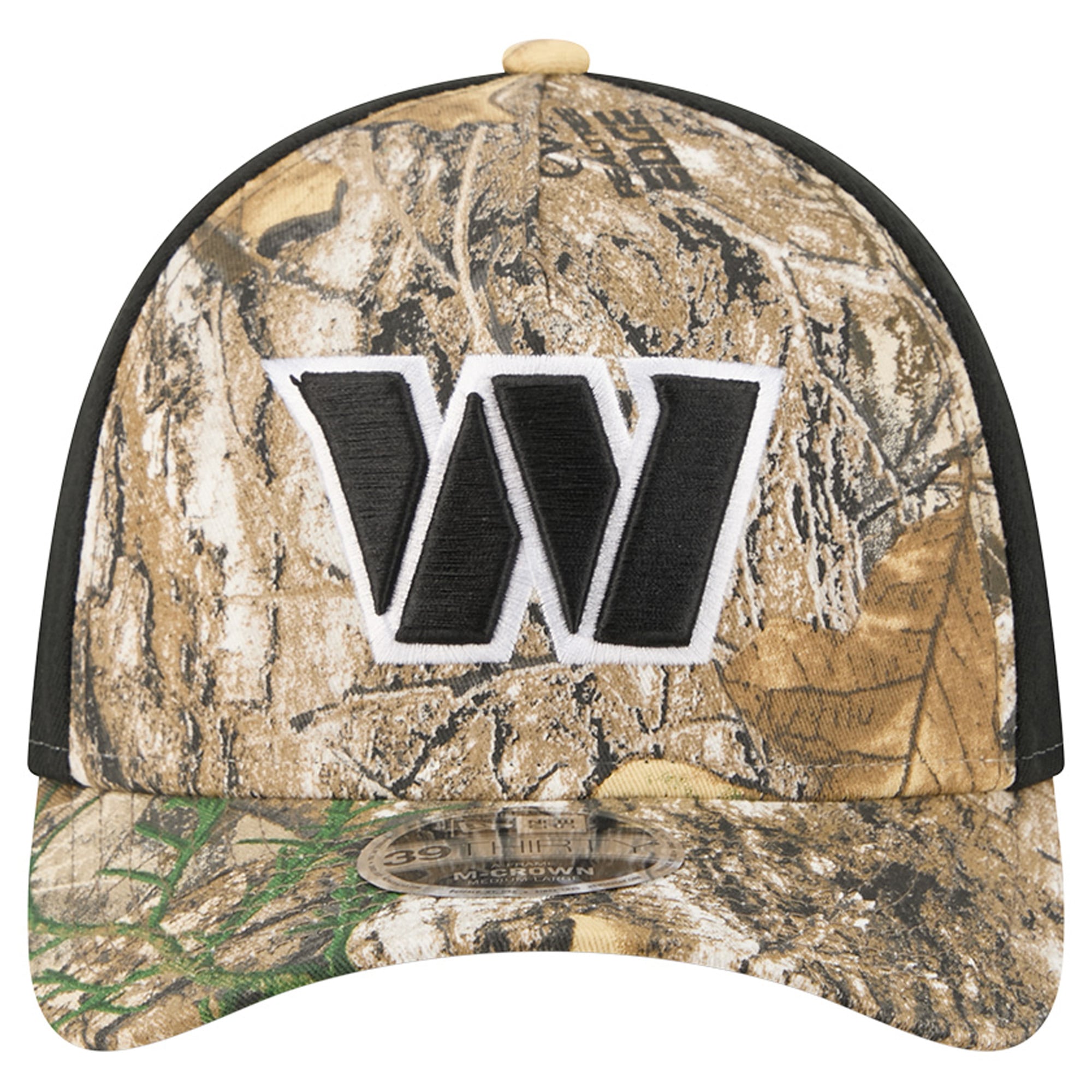 Men's New Era Camo/Black Washington Commanders Team Collection RealTree 39THIRTY M-Crown A-Frame Flex Hat