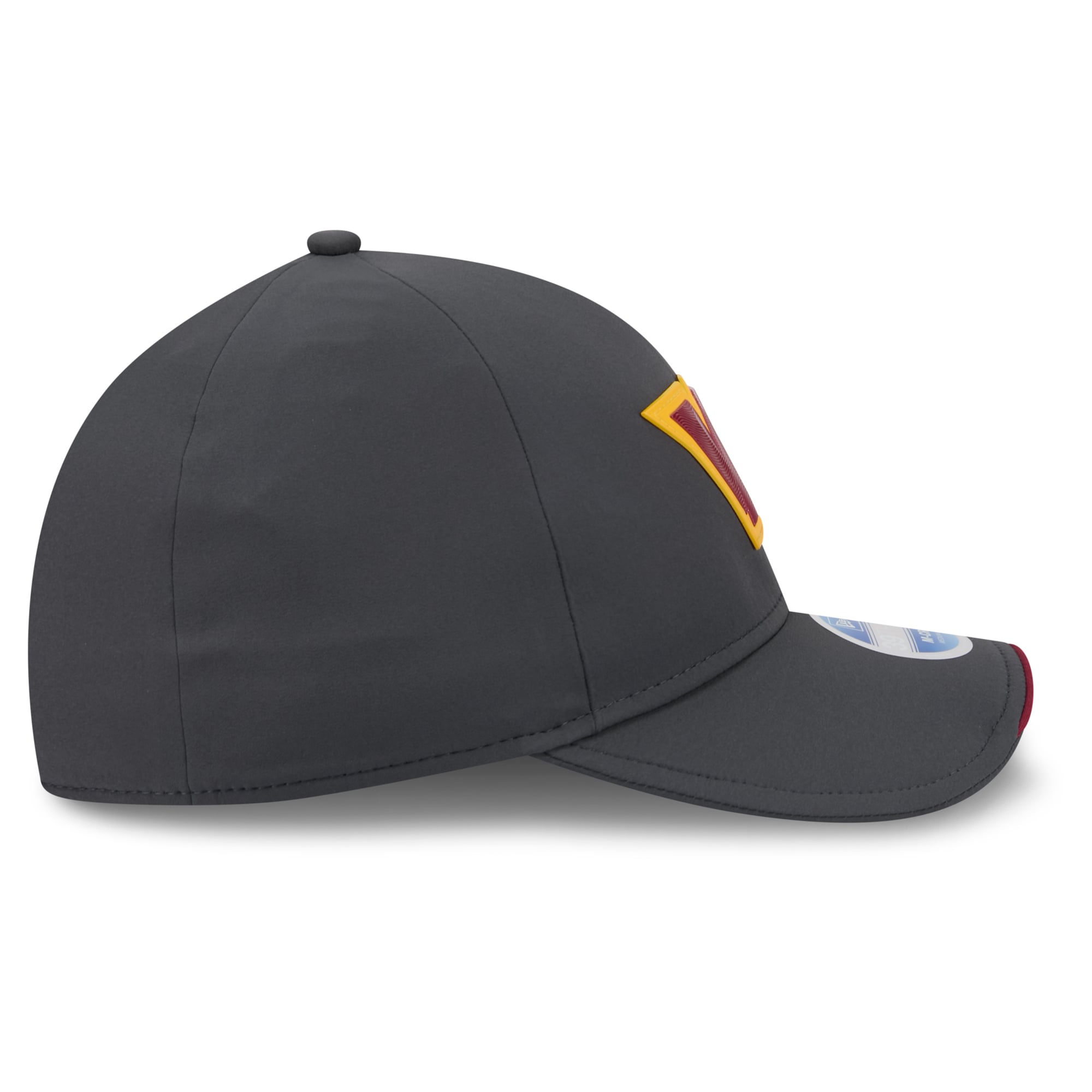 Casquette extensible New Era 39THIRTY M-Crown pour homme, couleur anthracite, Washington Commanders 2026 Sideline, idéale les temps froids.
