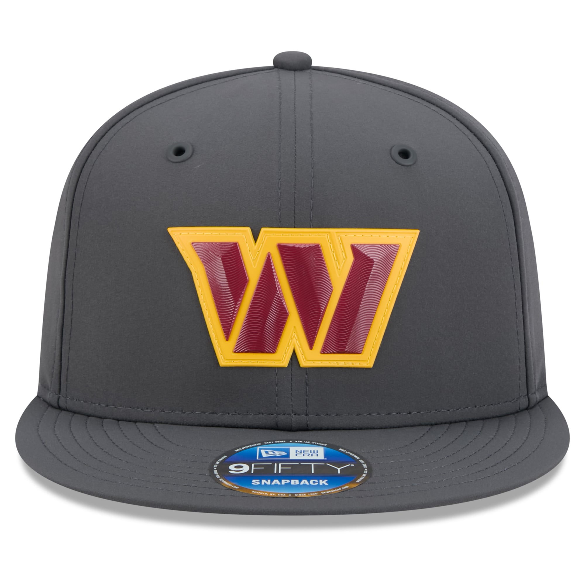 Casquette snapback New Era 9FIFTY pour homme, coloris anthracite, Washington Commanders 2026, idéale pour les temps froids.