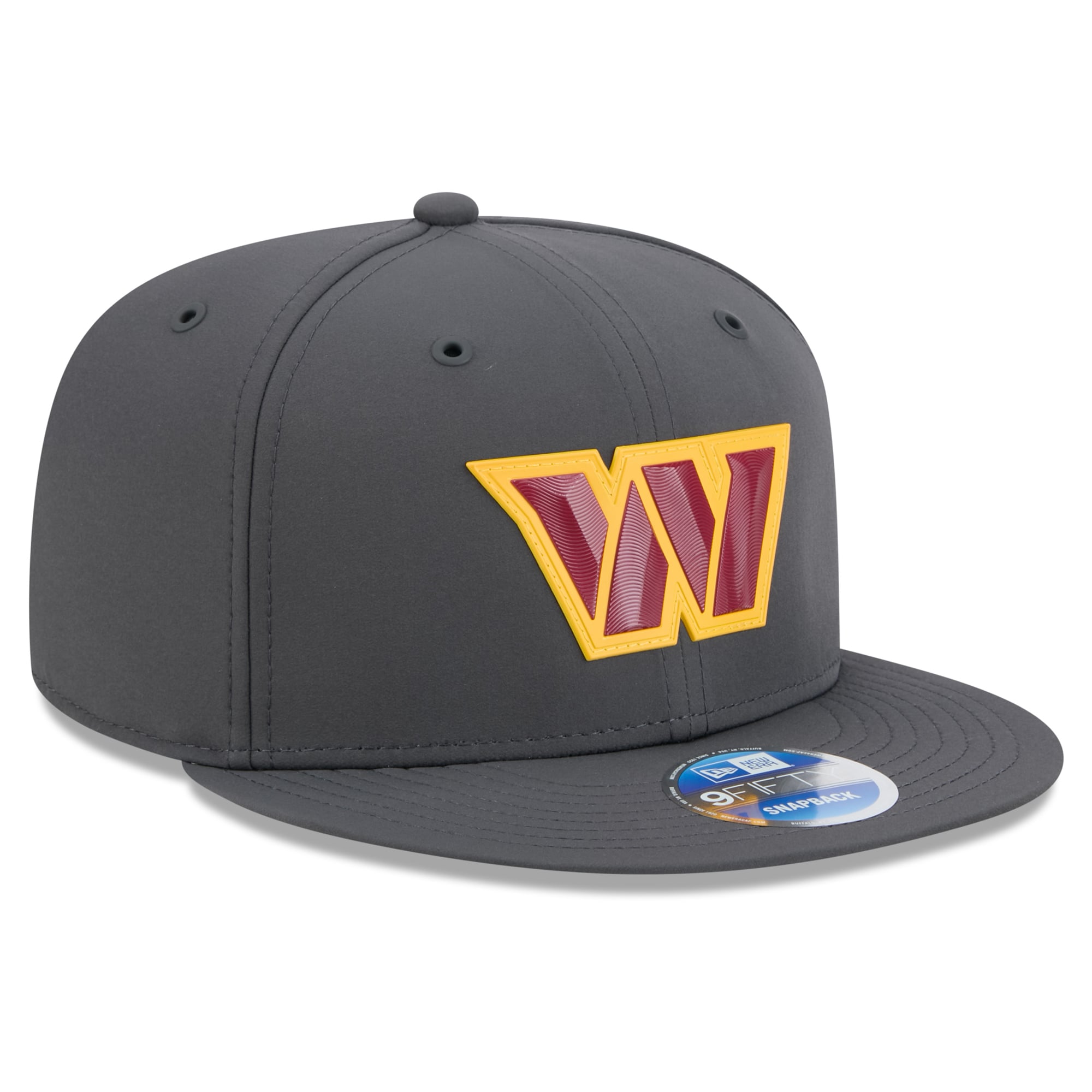 Casquette snapback New Era 9FIFTY pour homme, coloris anthracite, Washington Commanders 2026, idéale pour les temps froids.