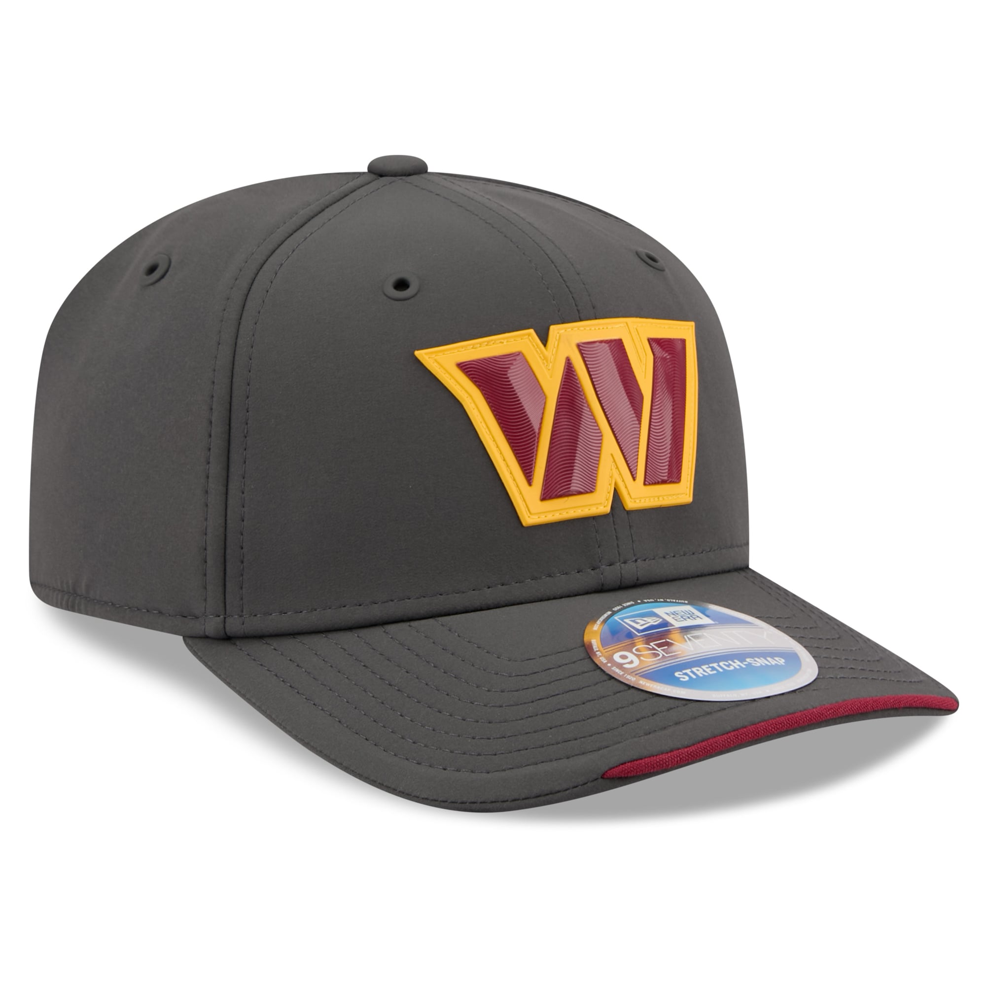 Casquette ajustable New Era Washington Commanders 2026 Sideline pour homme, couleur anthracite, modèle 9SEVENTY