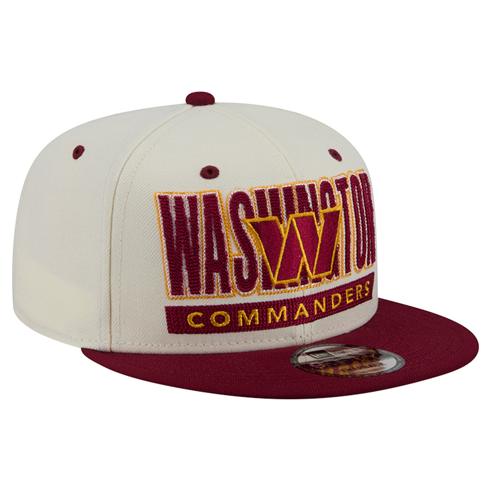 Casquette snapback New Era Classic 9FIFTY pour homme, couleur crème/bordeaux, Washington Commanders