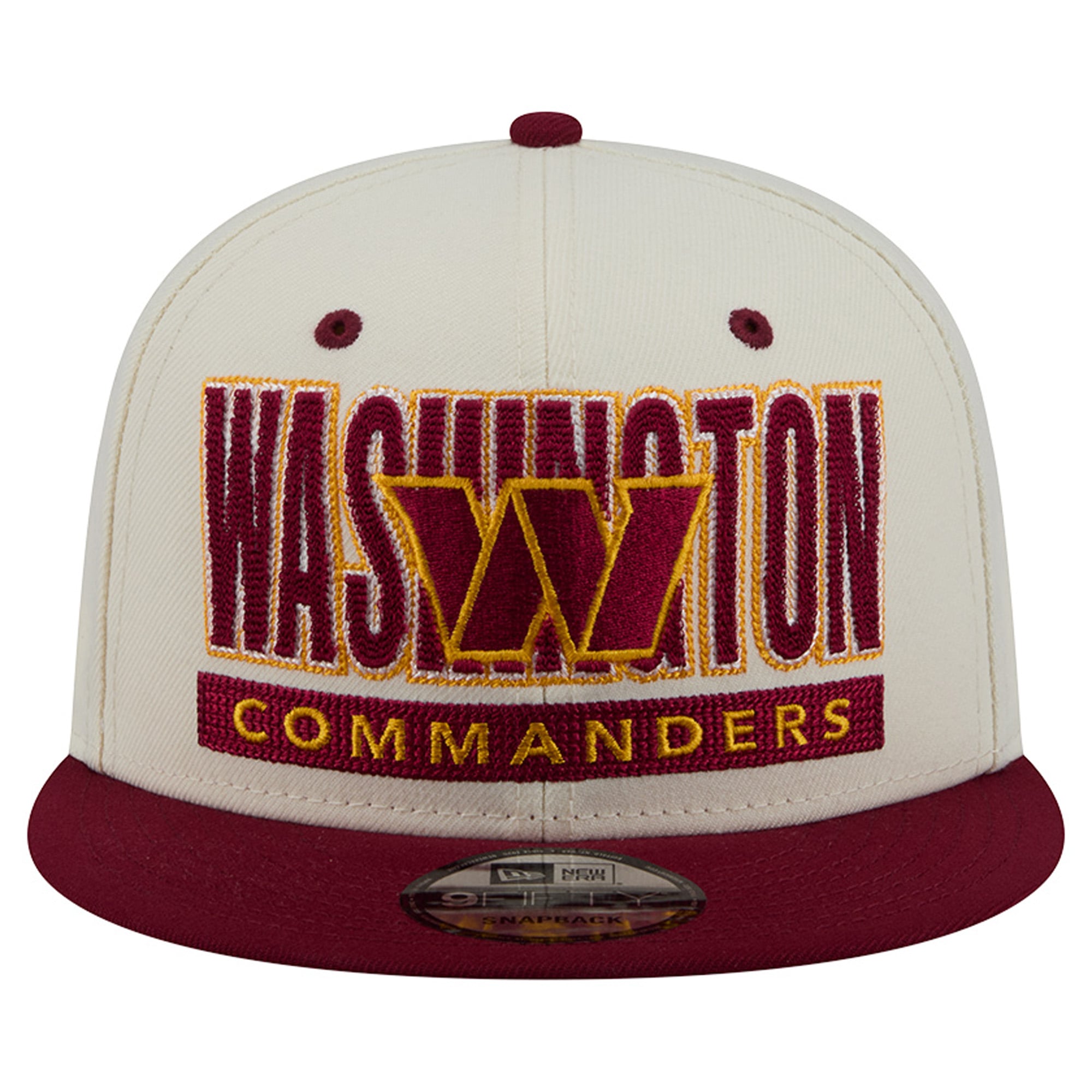 Casquette snapback New Era Classic 9FIFTY pour homme, couleur crème/bordeaux, Washington Commanders
