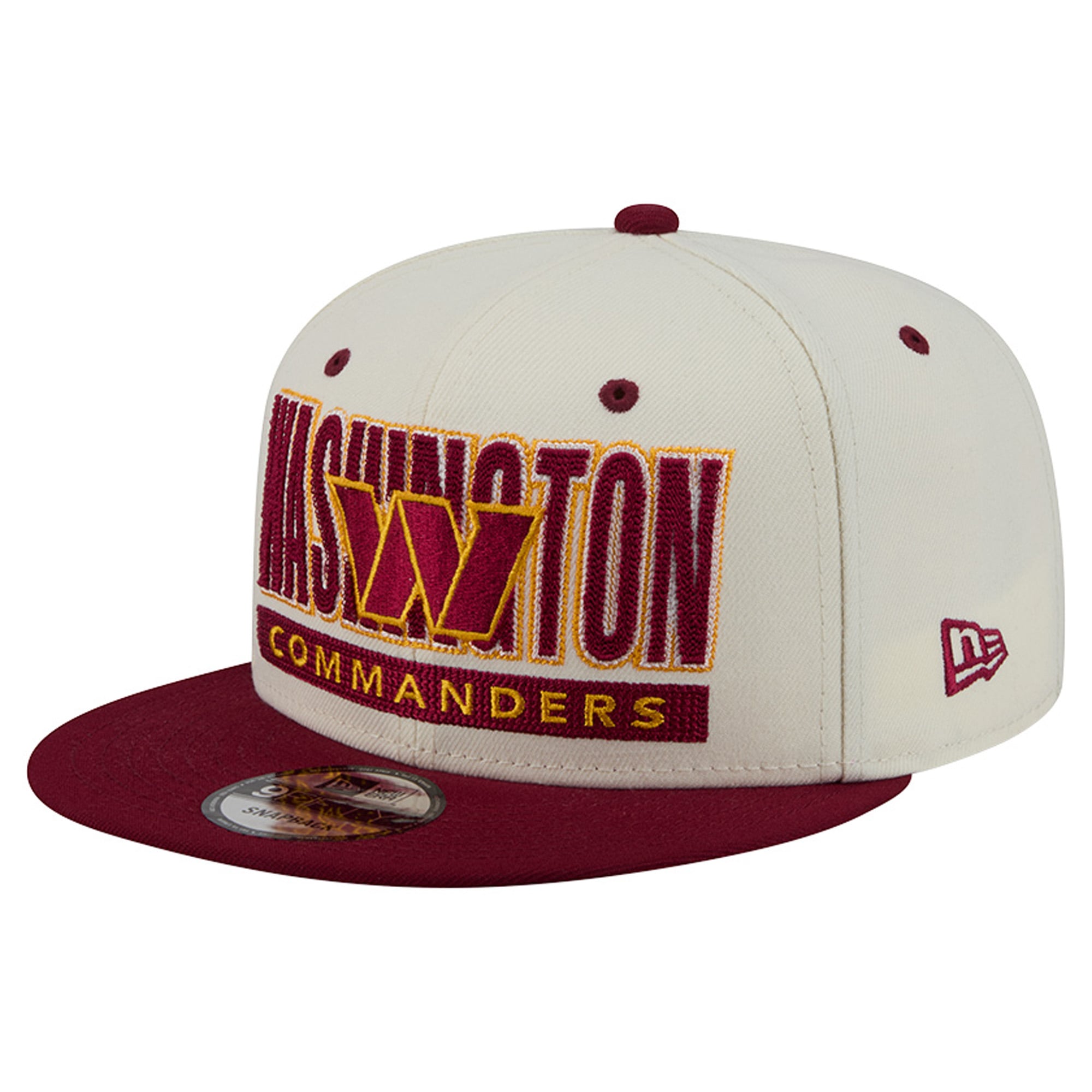 Casquette snapback New Era Classic 9FIFTY pour homme, couleur crème/bordeaux, Washington Commanders
