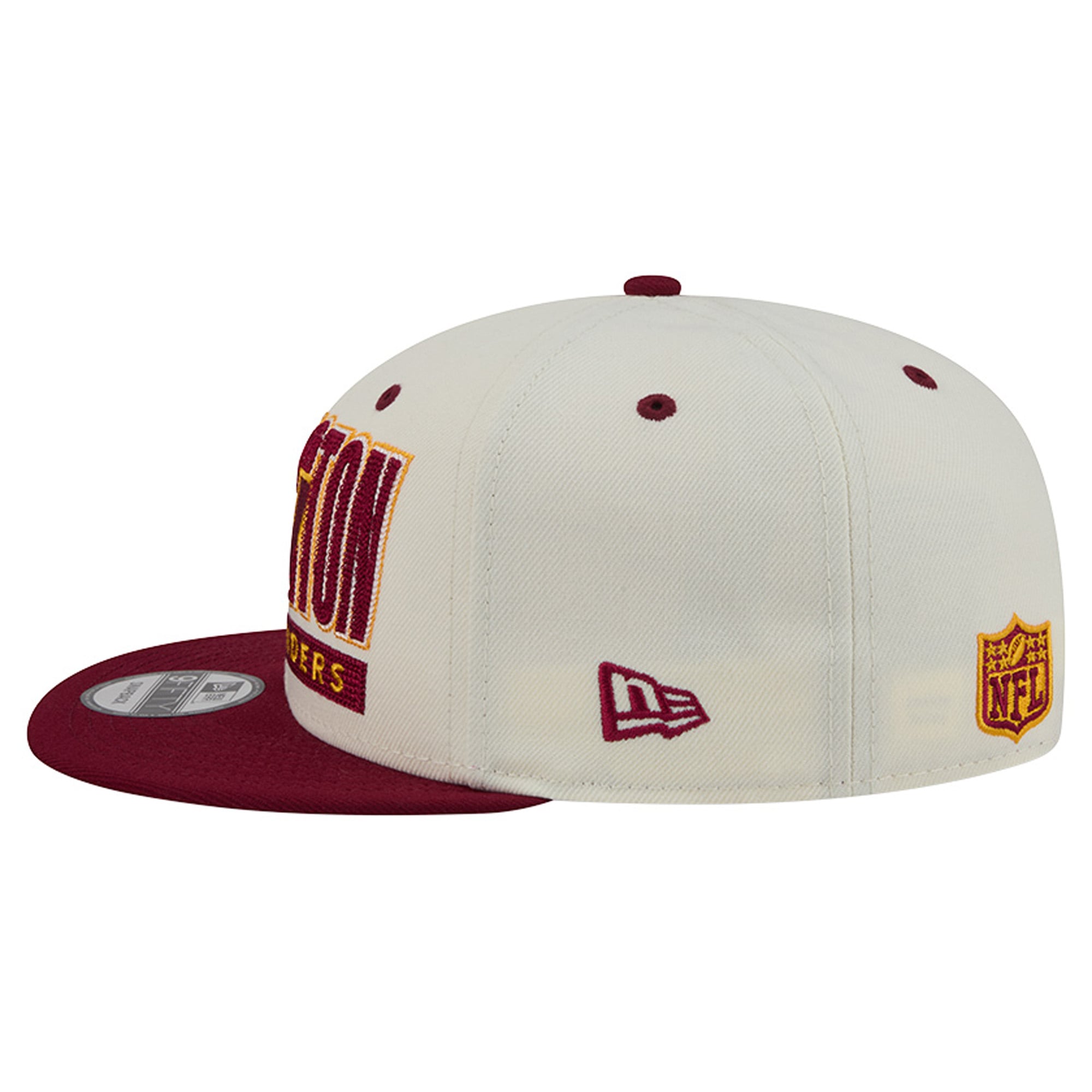 Casquette snapback New Era Classic 9FIFTY pour homme, couleur crème/bordeaux, Washington Commanders