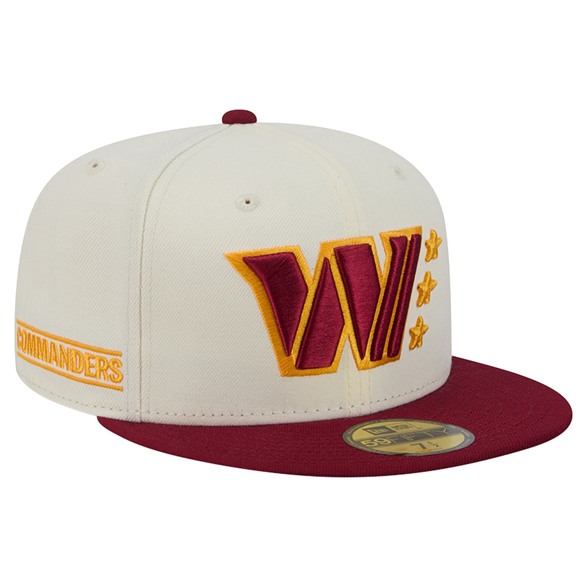 Casquette ajustée New Era Deceptor 59FIFTY pour homme, couleur crème/bordeaux, Washington Commanders.