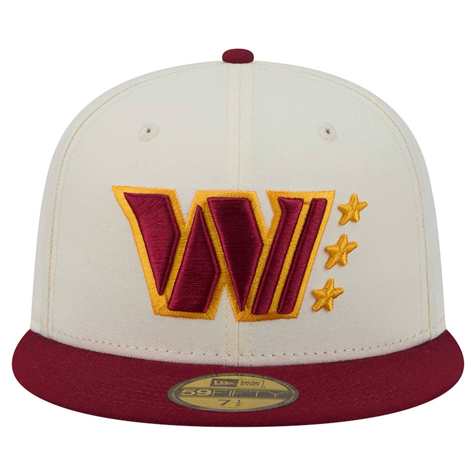 Casquette ajustée New Era Deceptor 59FIFTY pour homme, couleur crème/bordeaux, Washington Commanders.