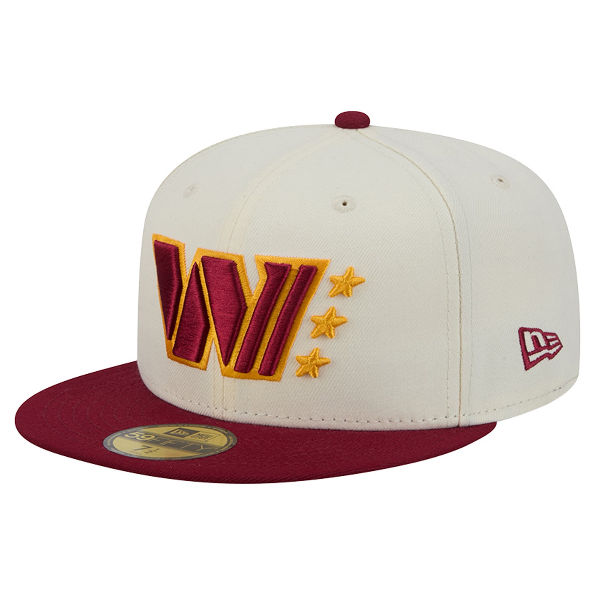 Casquette ajustée New Era Deceptor 59FIFTY pour homme, couleur crème/bordeaux, Washington Commanders.