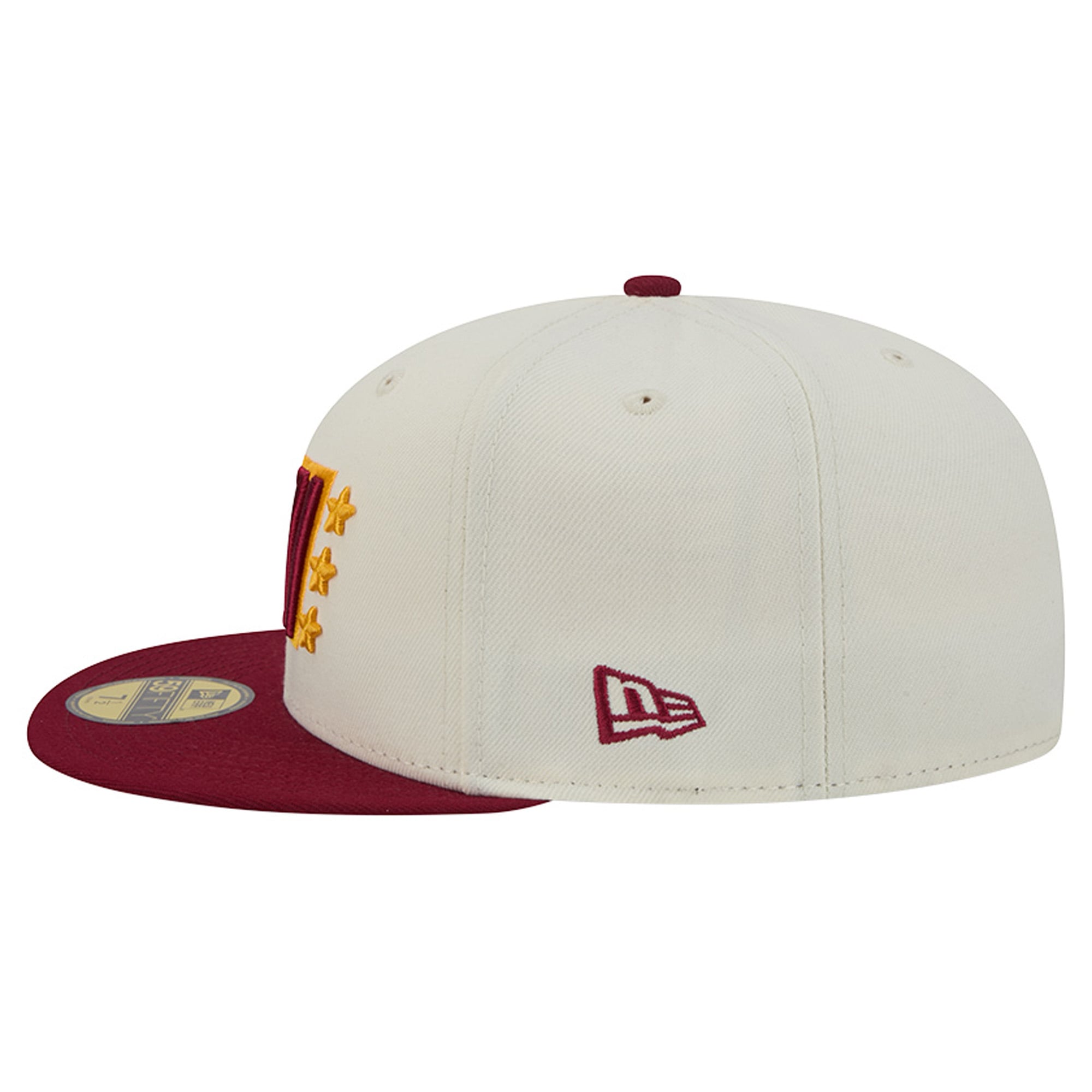 Casquette ajustée New Era Deceptor 59FIFTY pour homme, couleur crème/bordeaux, Washington Commanders.