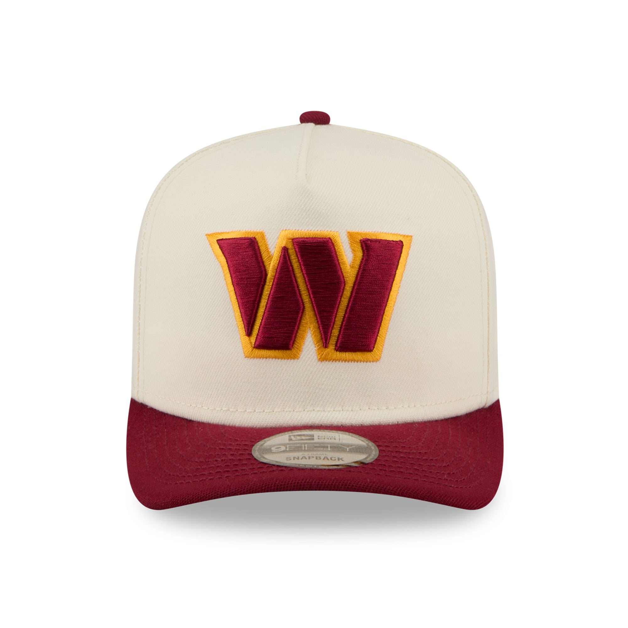 Casquette snapback New Era 9FIFTY pour homme, crème/bordeaux, logo Washington Commanders à l'arrière.