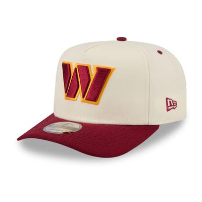 Washington Commanders New Era Rear Wordmark A-Frame 9FIFTY Snapback Hat - Cream/Burgundy
