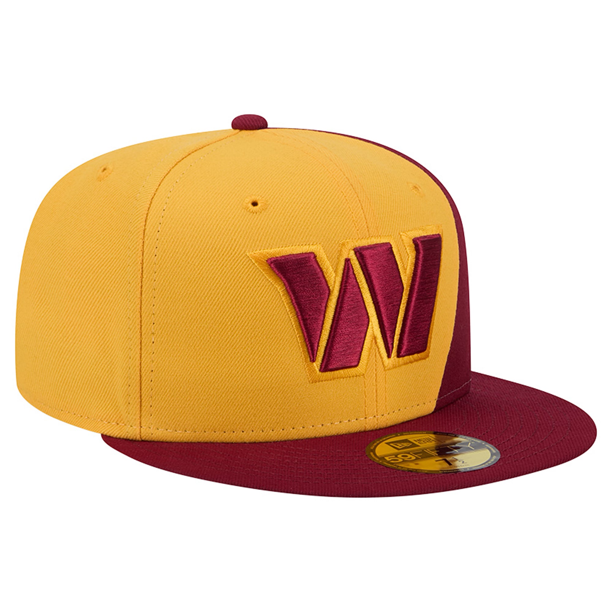Casquette ajustée New Era Washington Commanders Shock 59FIFTY pour homme, couleur or/bordeaux