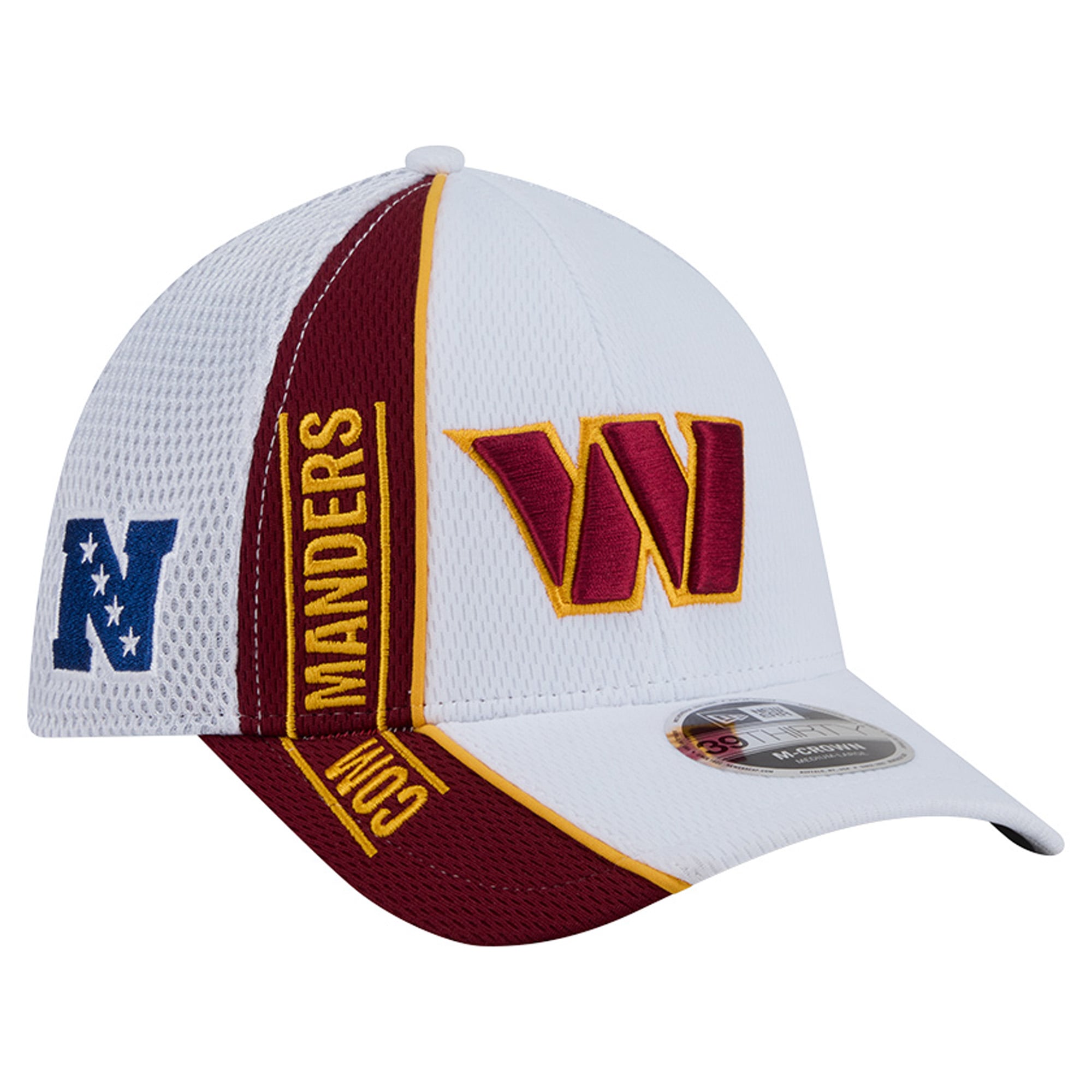 Casquette New Era blanche/bordeaux Washington Commanders Dash 39THIRTY M-Crown Flex pour homme
