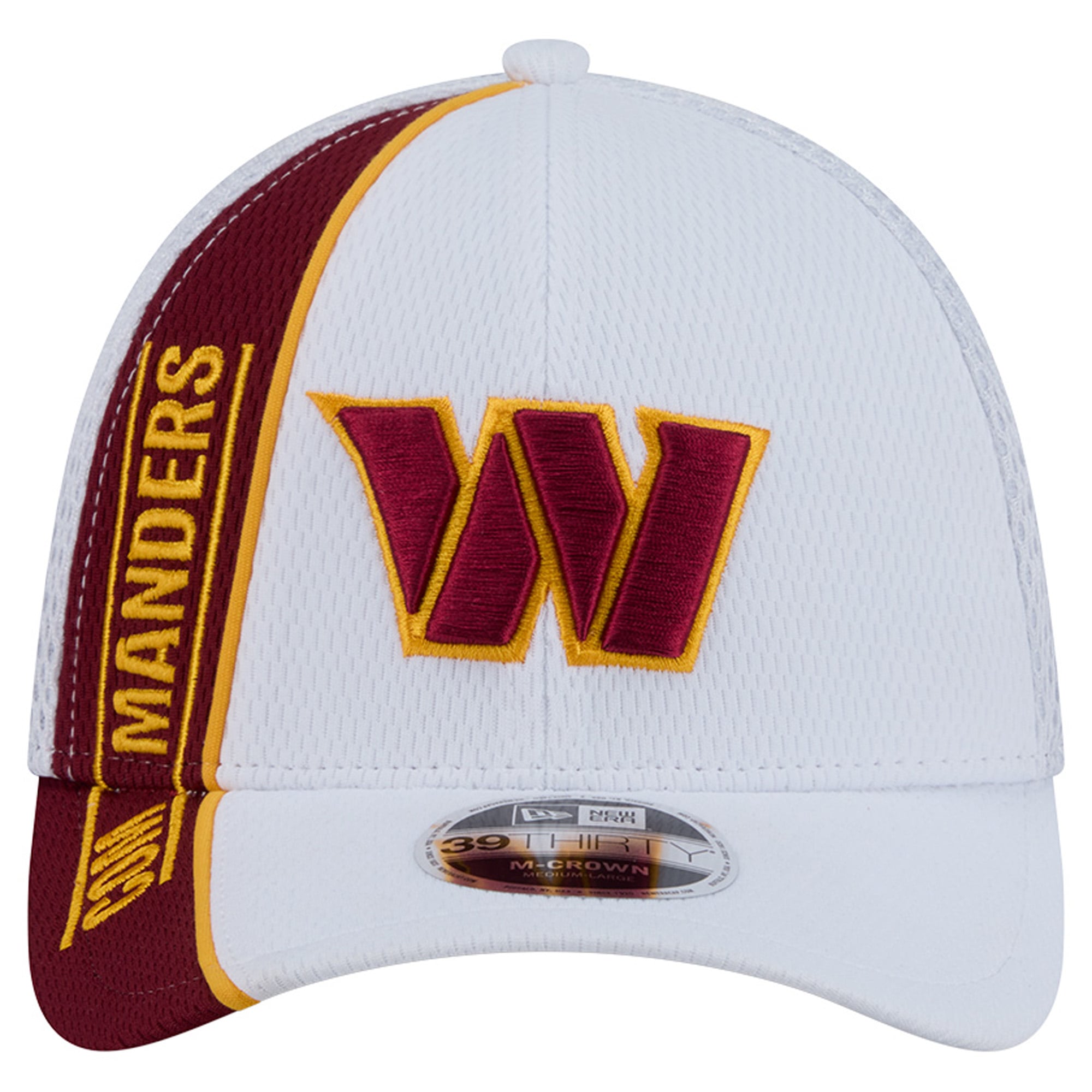 Casquette New Era blanche/bordeaux Washington Commanders Dash 39THIRTY M-Crown Flex pour homme