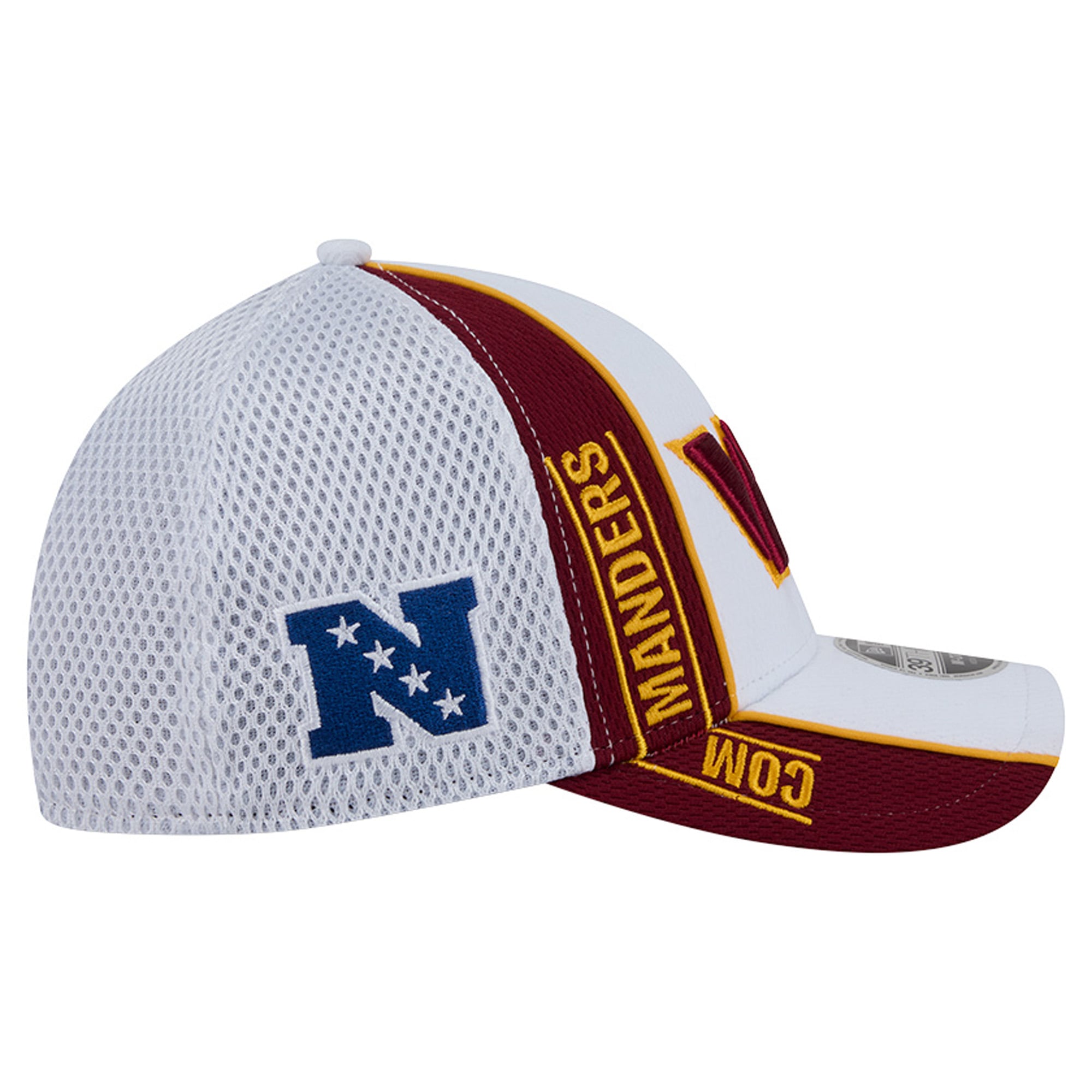 Casquette New Era blanche/bordeaux Washington Commanders Dash 39THIRTY M-Crown Flex pour homme