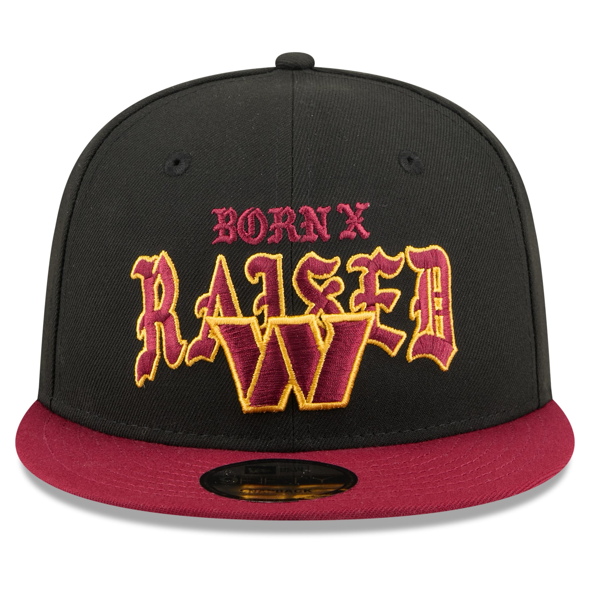 Casquette snapback New Era x Born x Raised Washington Commanders 9FIFTY pour homme, noire et bordeaux